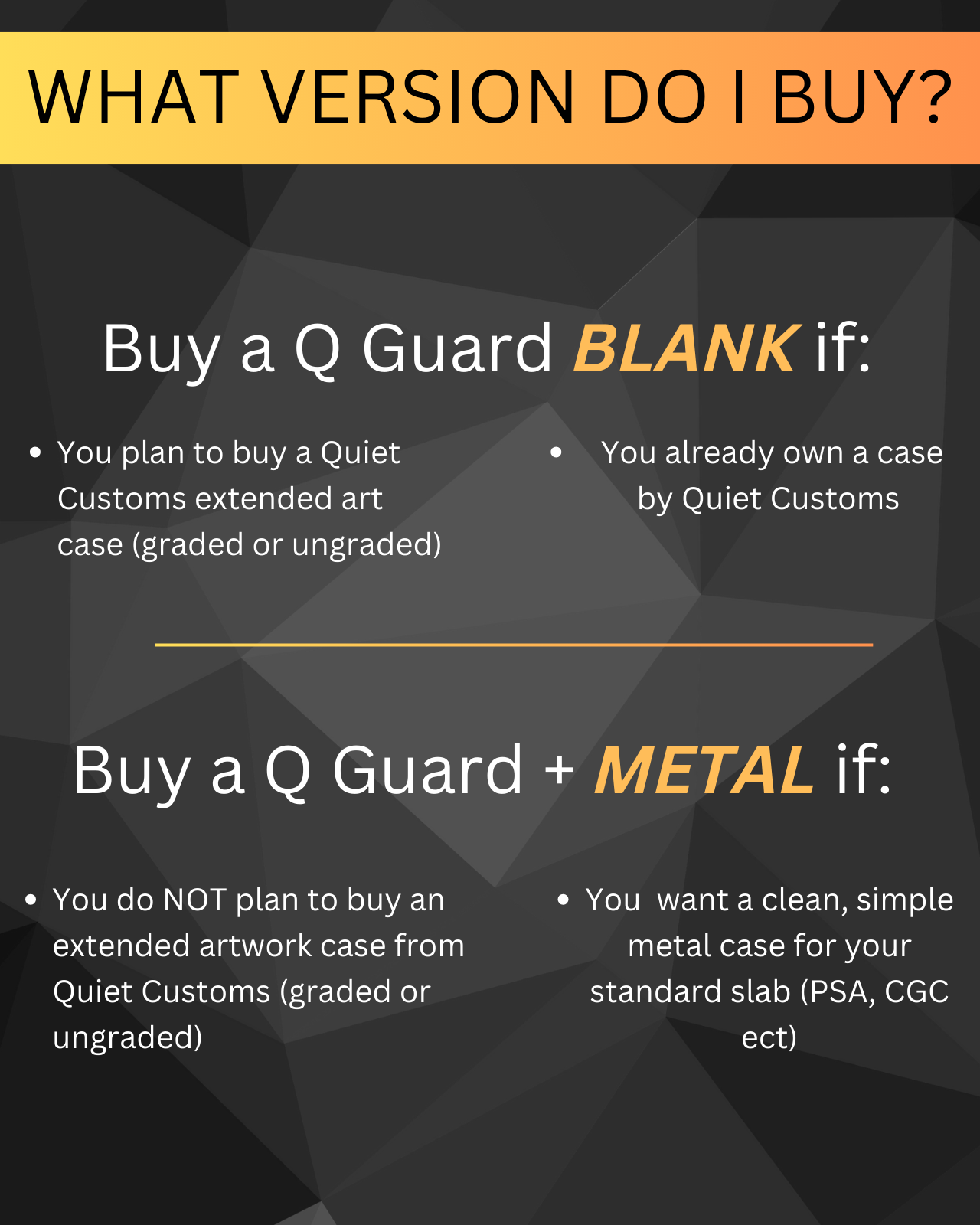 Q Guard + Metal Case (fits PSA CGC TAG & Art Guard)