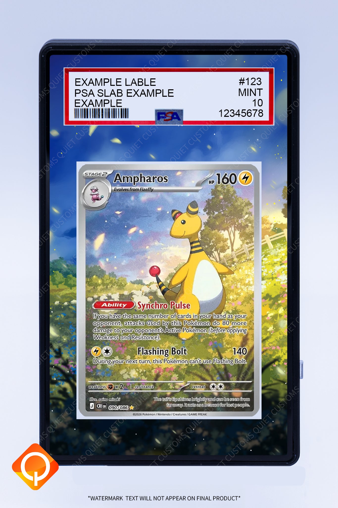 Ampharos 090 086 (Graded) Case