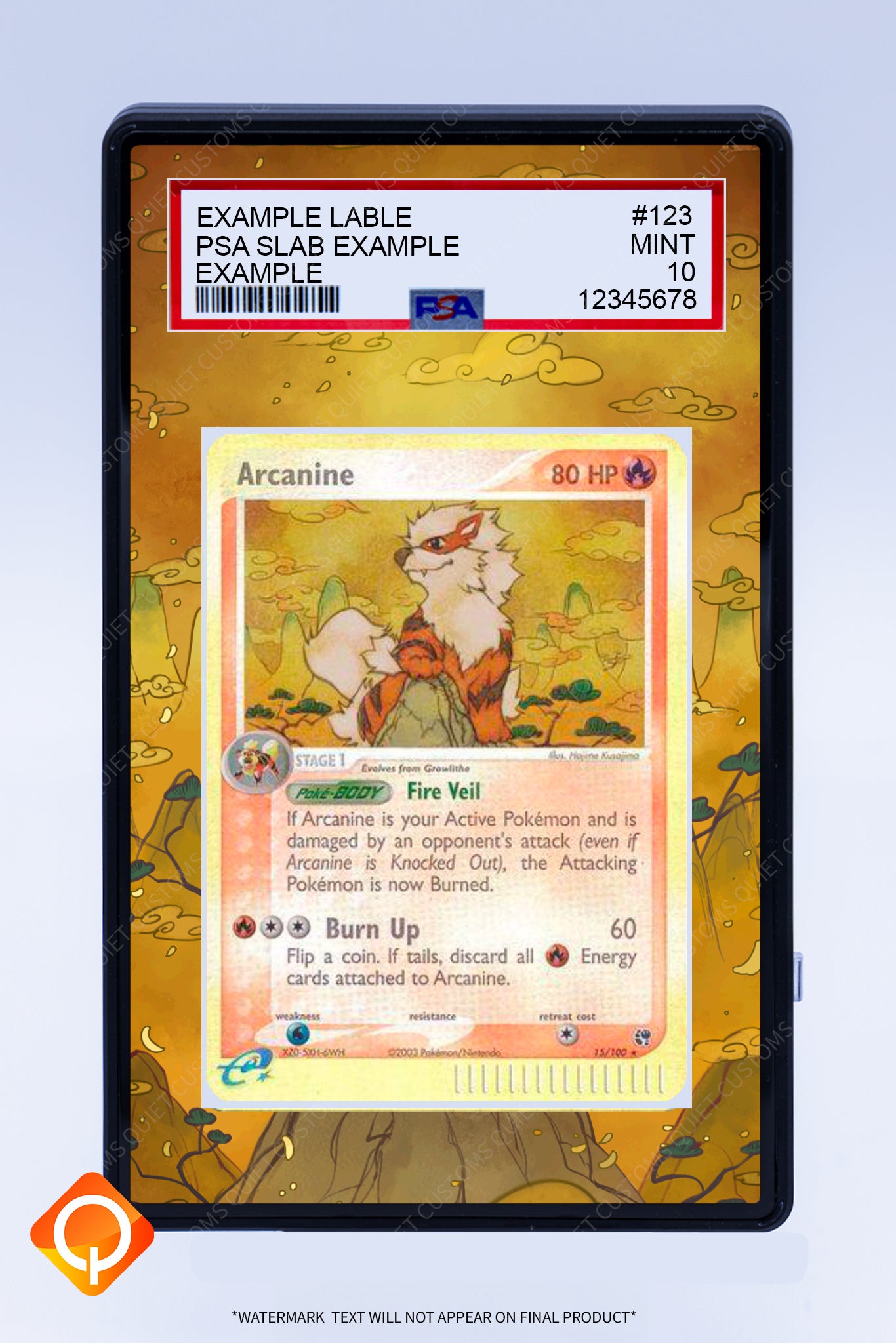 Arcanine 15 100 (Graded) Case