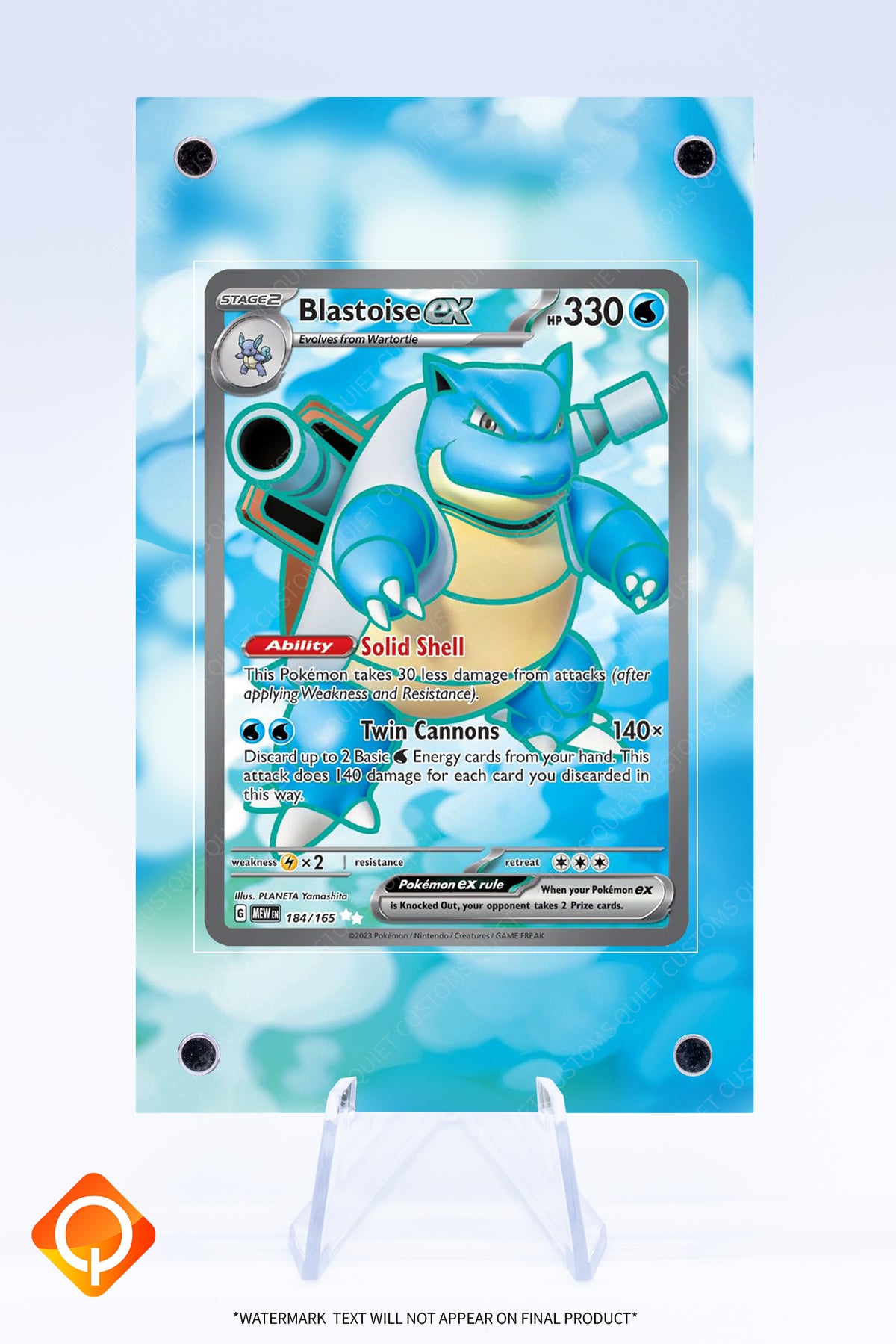 Blastoise EX 184 165 Case | Art Guard (Ungraded)