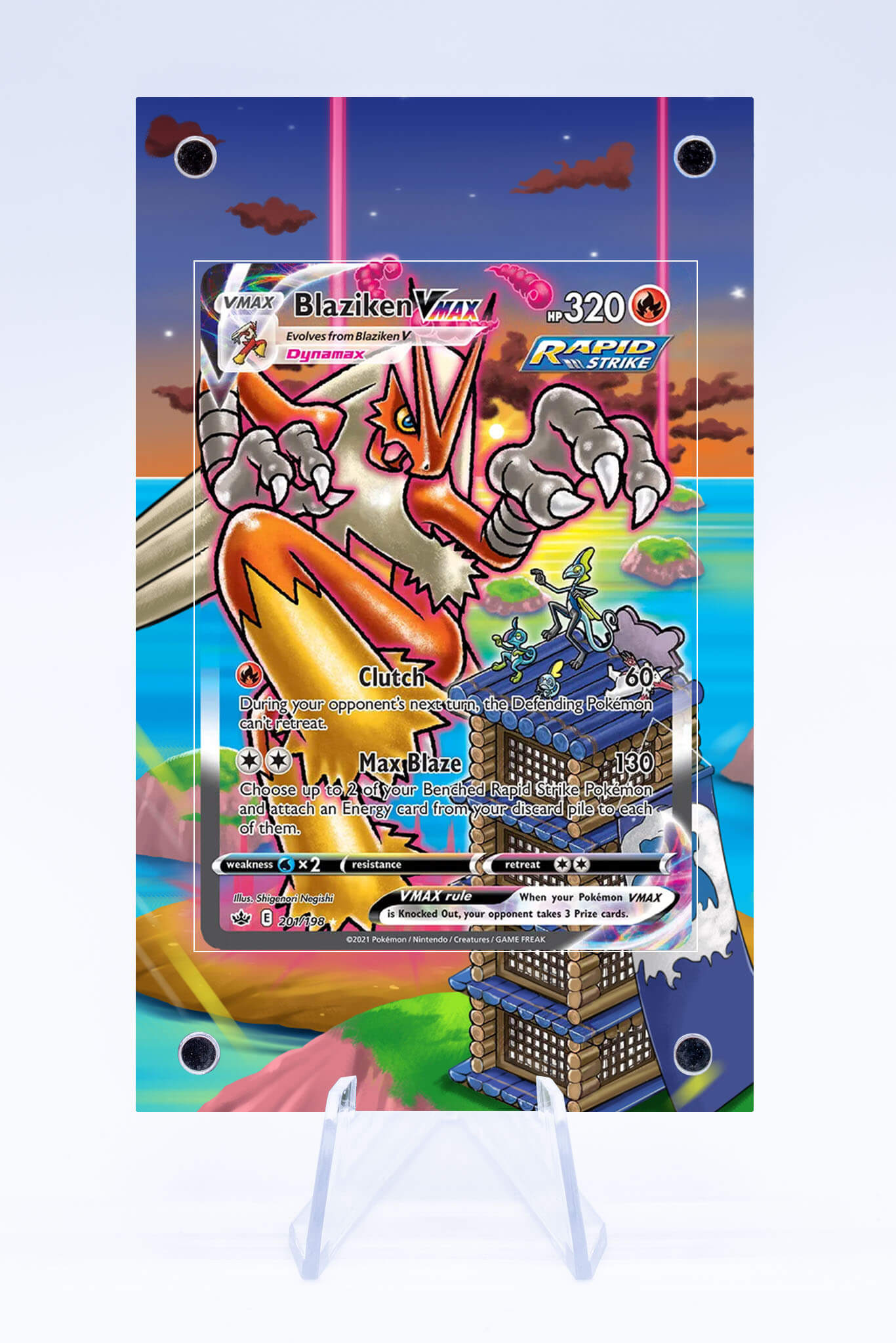 Blaziken VMAX 201 198 Case | Chilling Reign | Art Guard Case (Ungraded