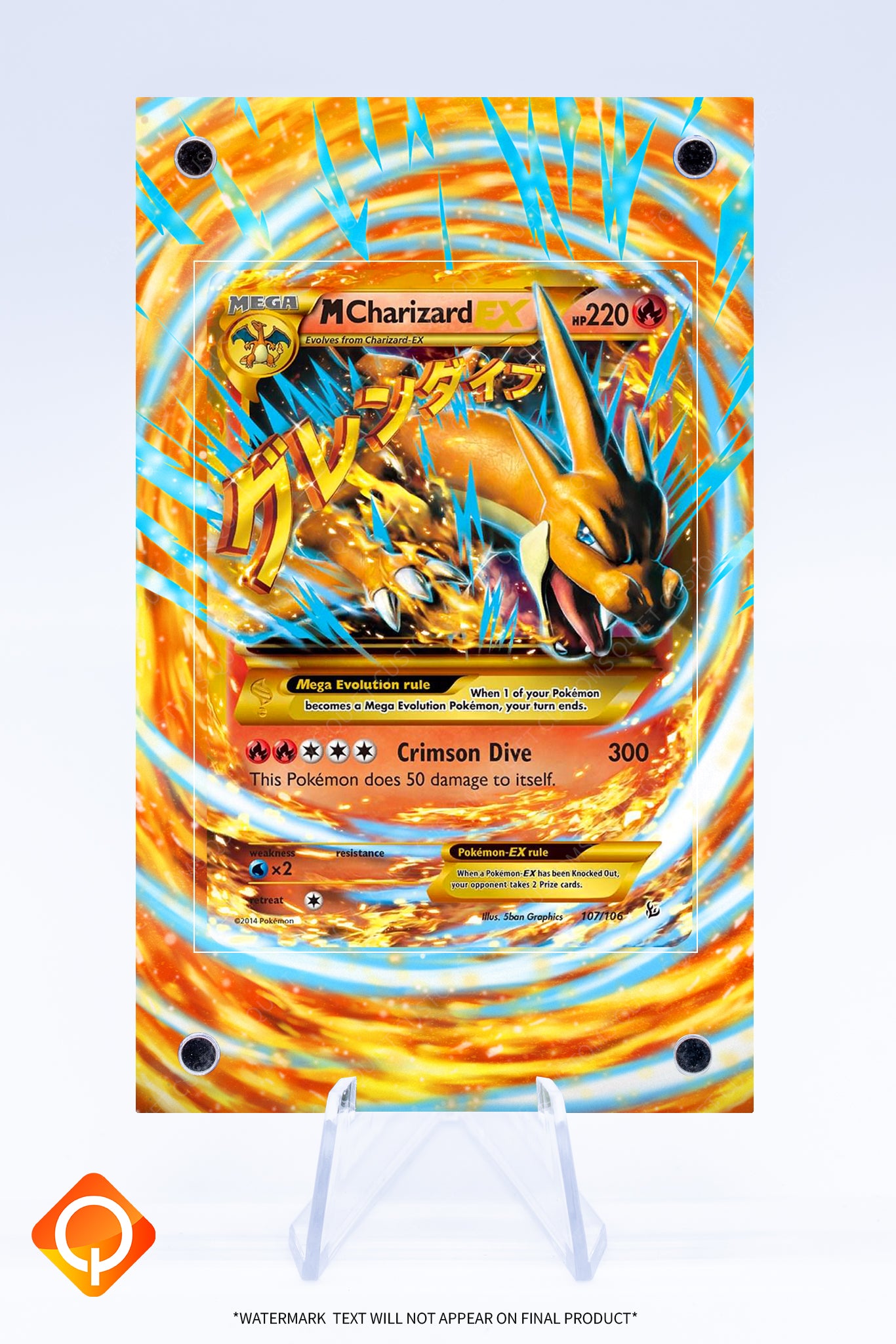 Charizard (M) EX 107 106 Case | Art Guard (Ungraded)