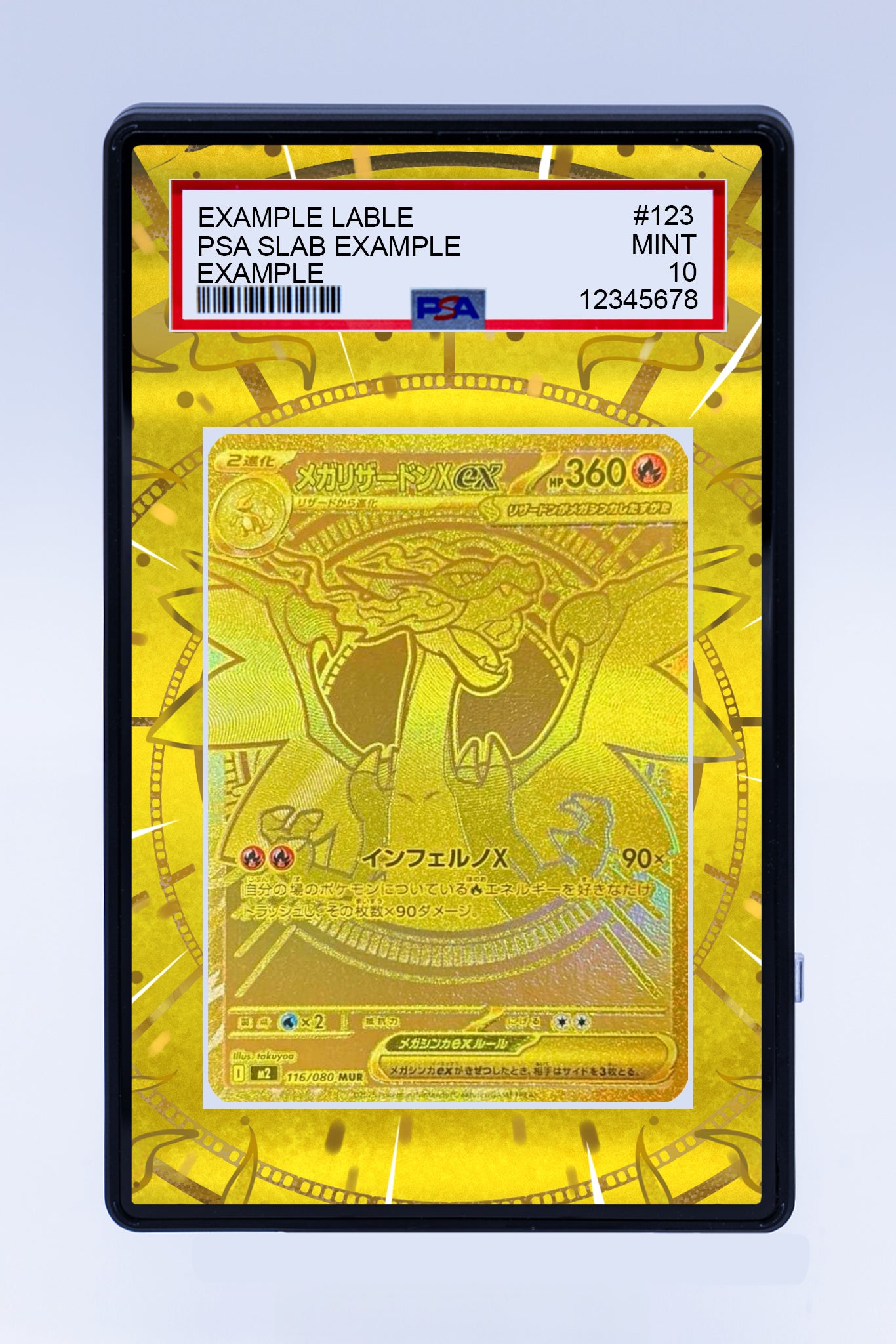 business card binder organizer Charizard X EX Mega 130 094 (Graded) Case