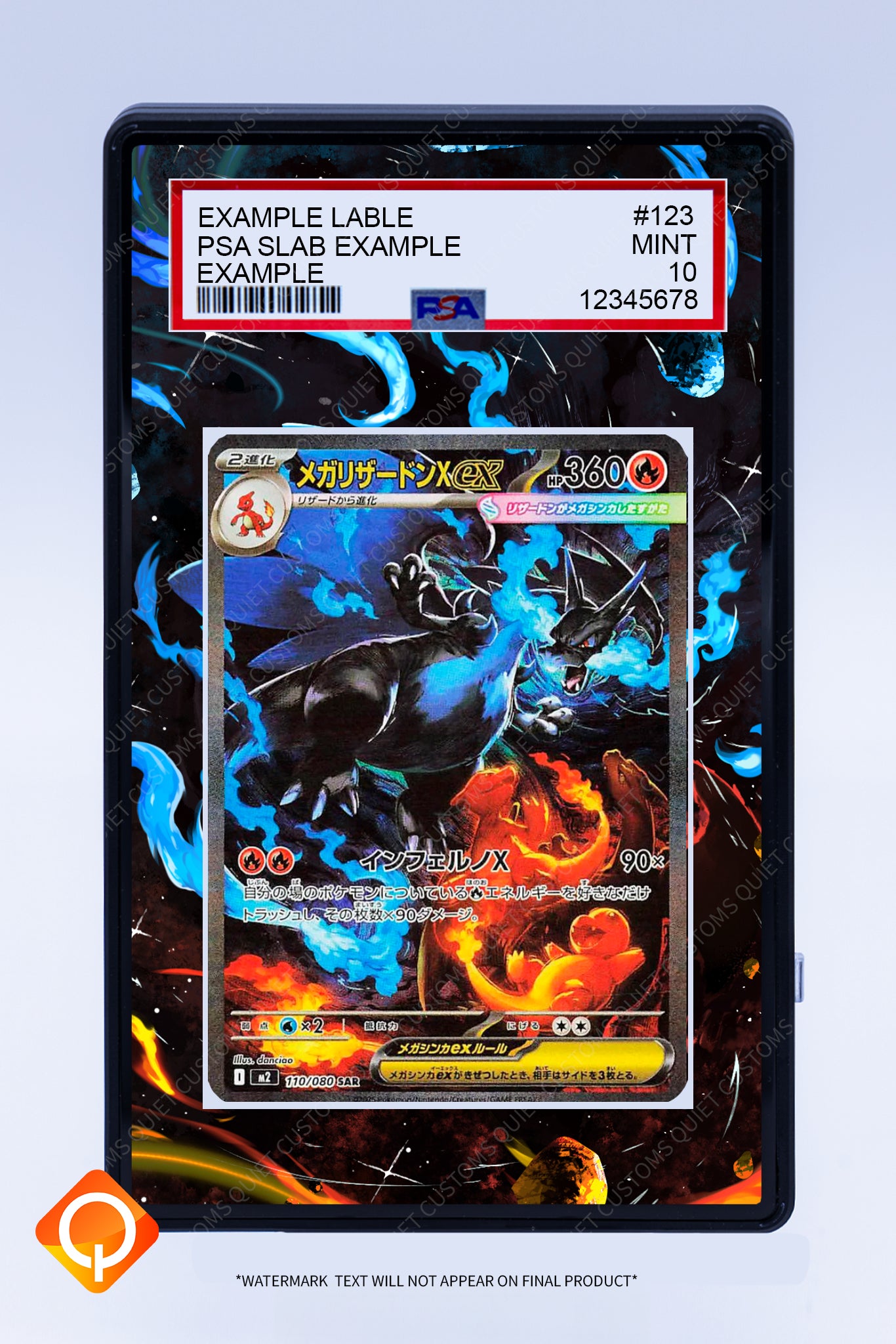 Charizard EX 125 094 (Mega) - Phantasmal Flames (Graded) Case
