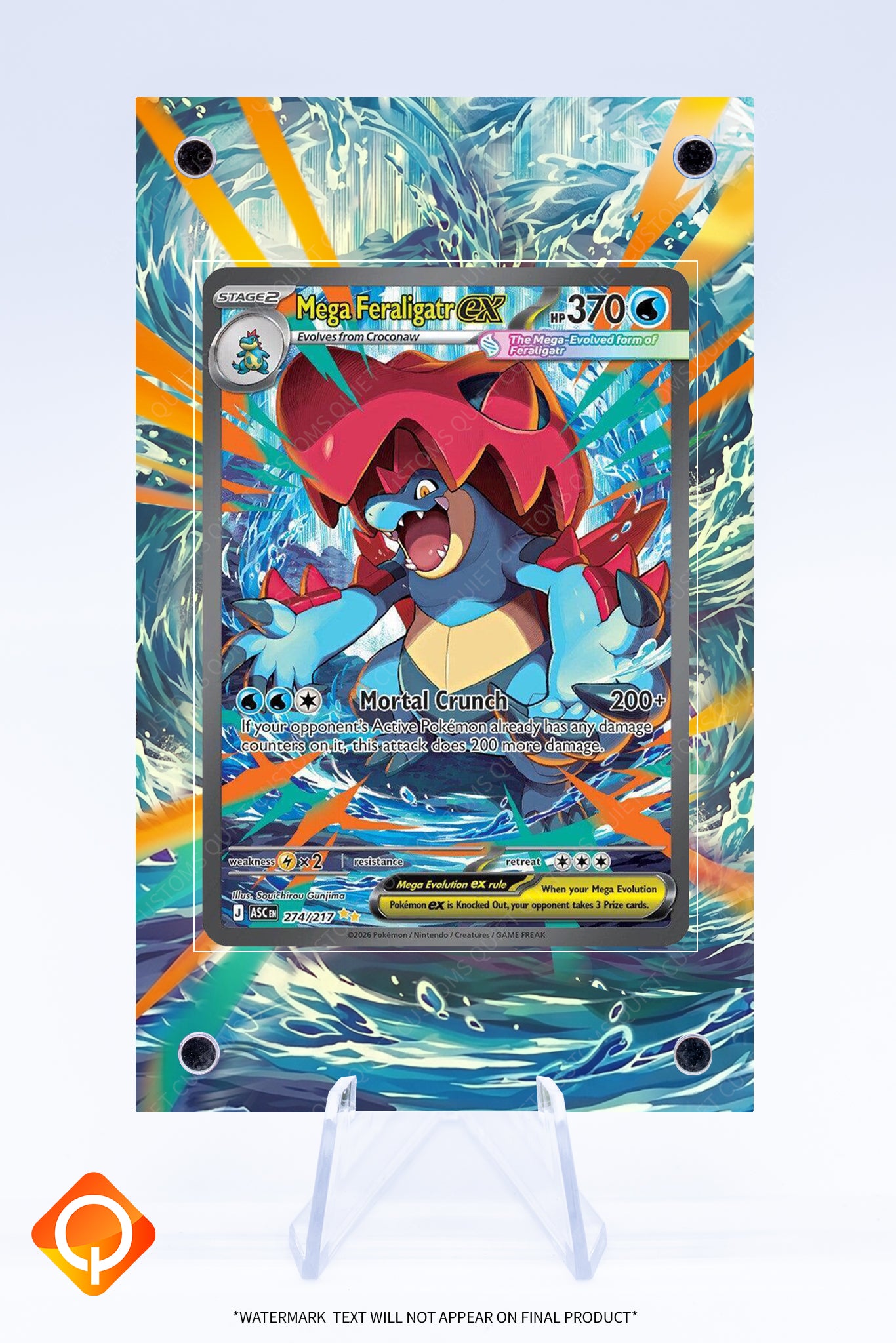 Feraligatr (Mega) EX 274 217 Case | Art Guard (Ungraded)