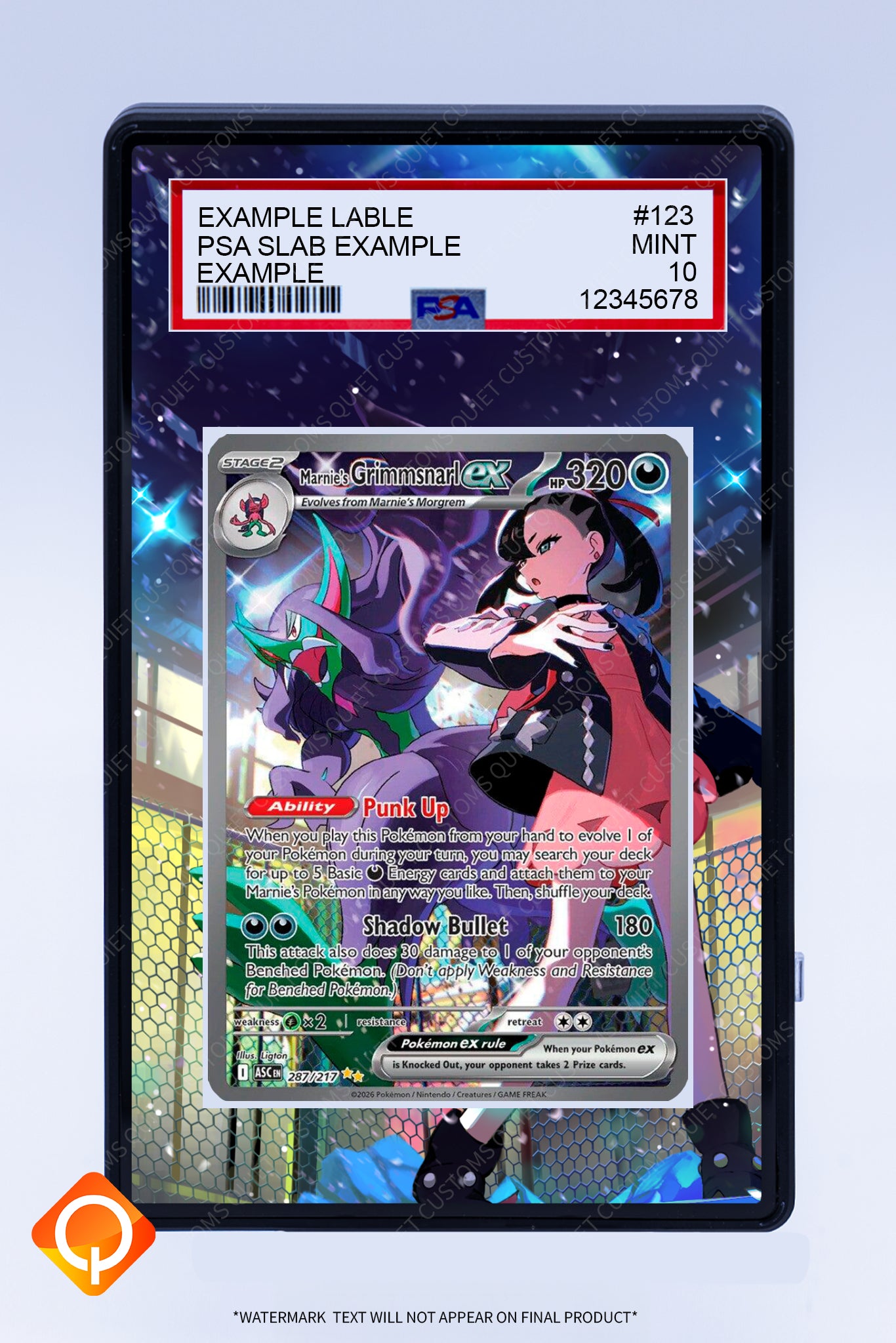 Grimmsnarl EX Marnies 287 217 (Graded) Case