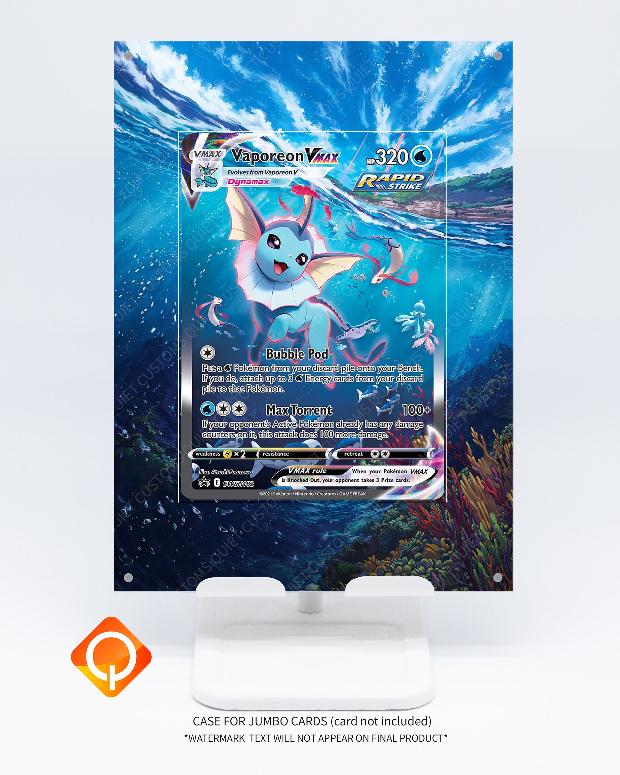 vaporeon vmax pokemon card JUMBO Vaporeon VMAX Case