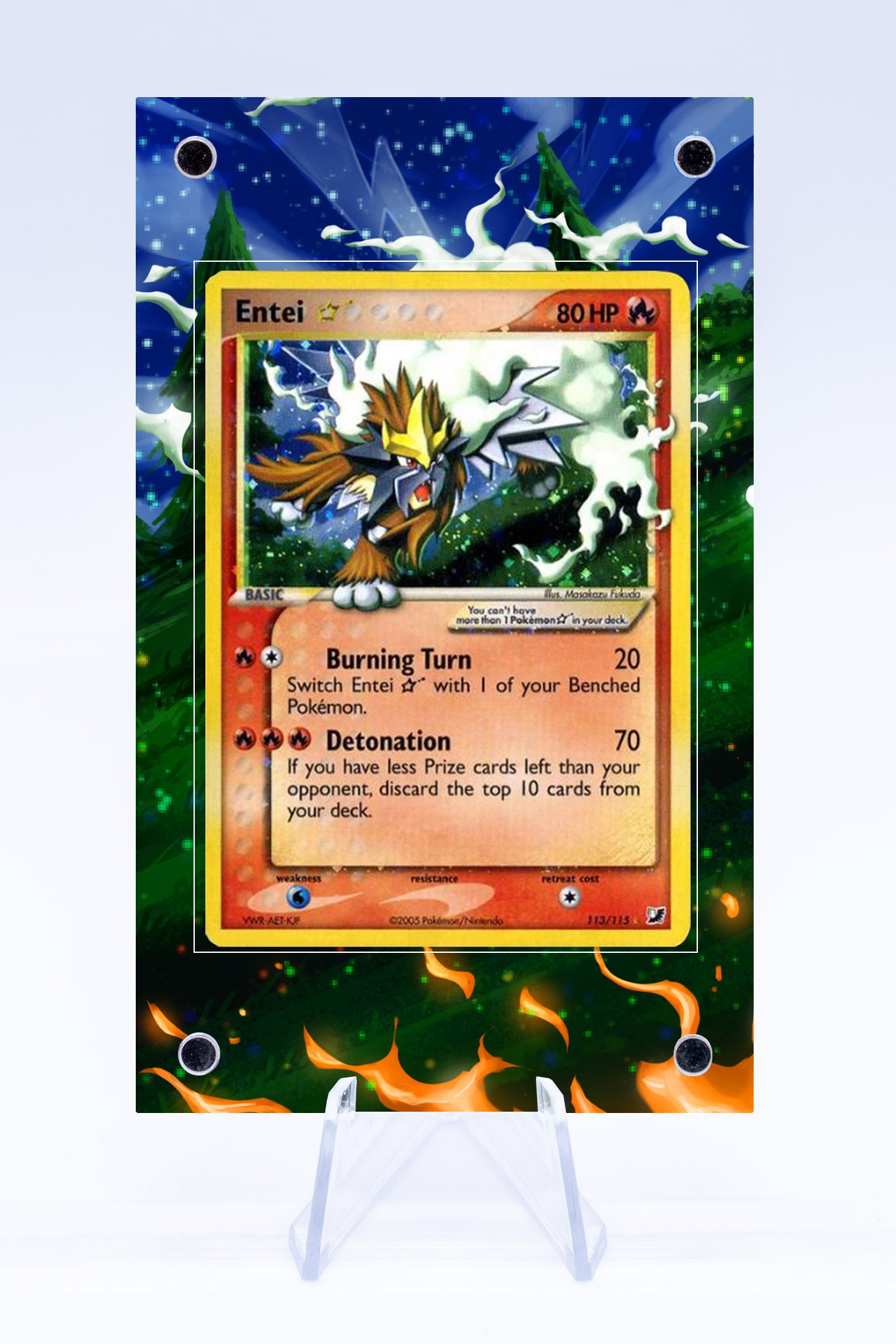 entei holo pokemon card 113 115 Case quality proxy (fan Card Cutouts - Pokémon Deck:FFVII Limit Break Planeswalker Deck