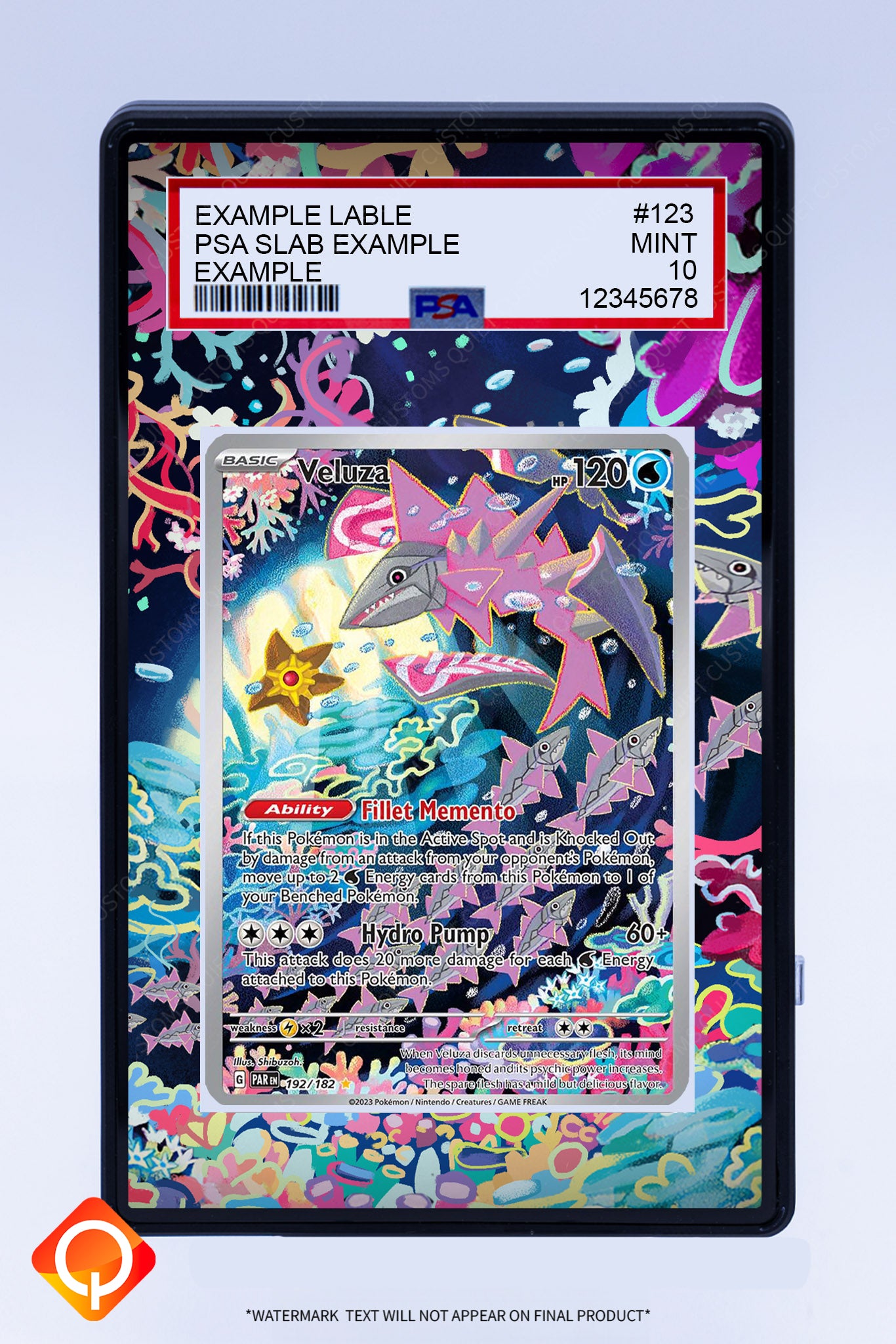 veluza pokemon card Veluza 192 182 (Graded) Case