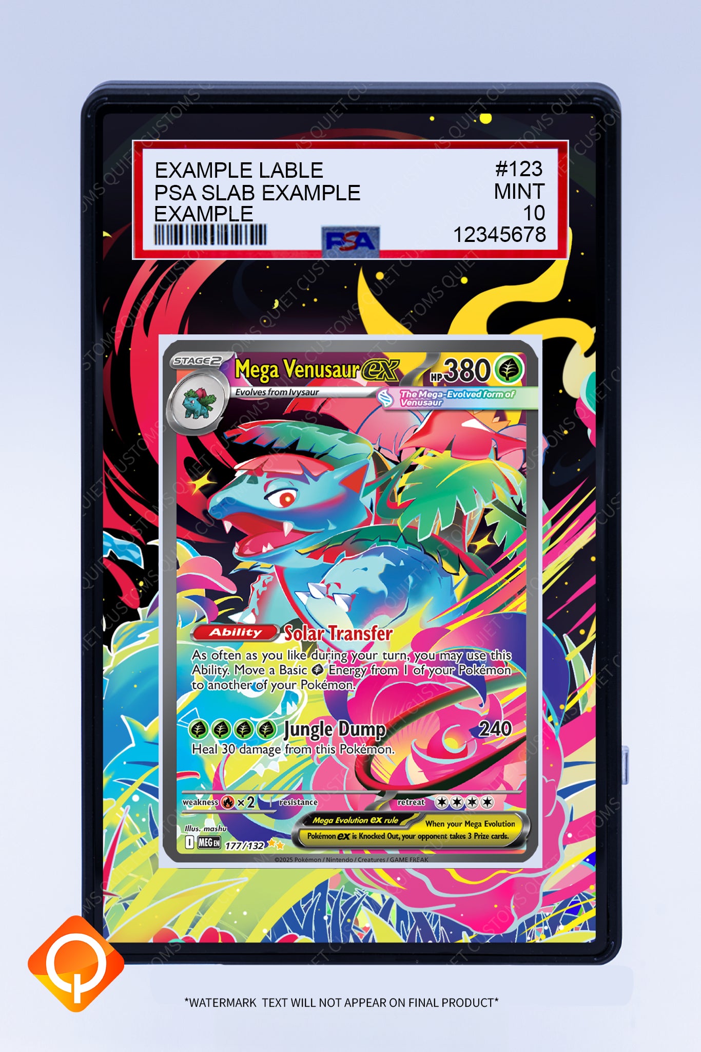 Venusaur MEGA EX 177 132 (Graded) Case