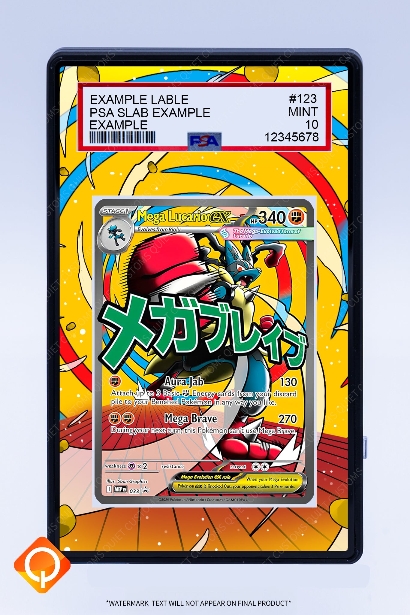 Lucario (Mega) EX 033 Promo (Graded) Case
