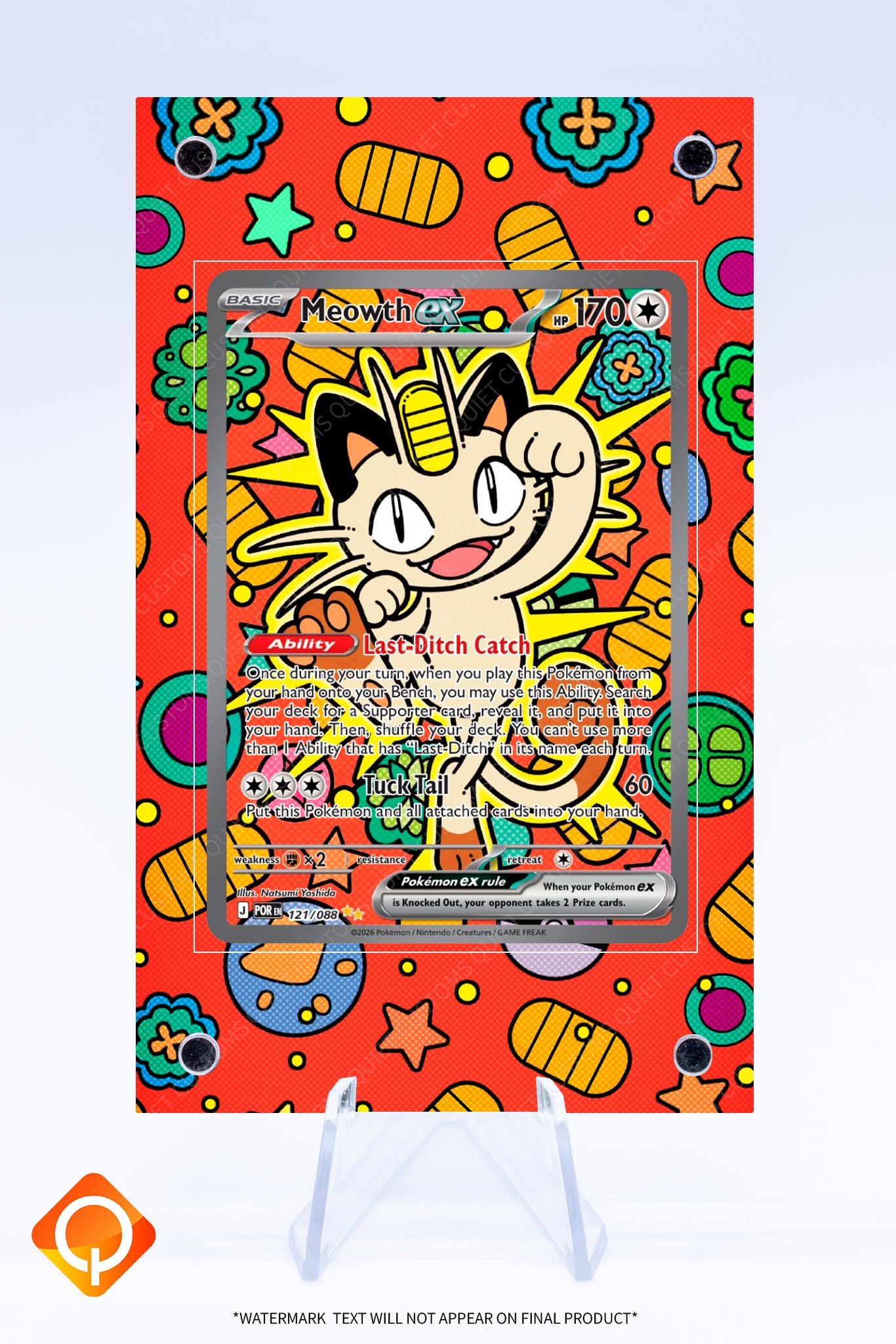 natsumi yoshida pokemon cards Meowth EX 121 088 Case