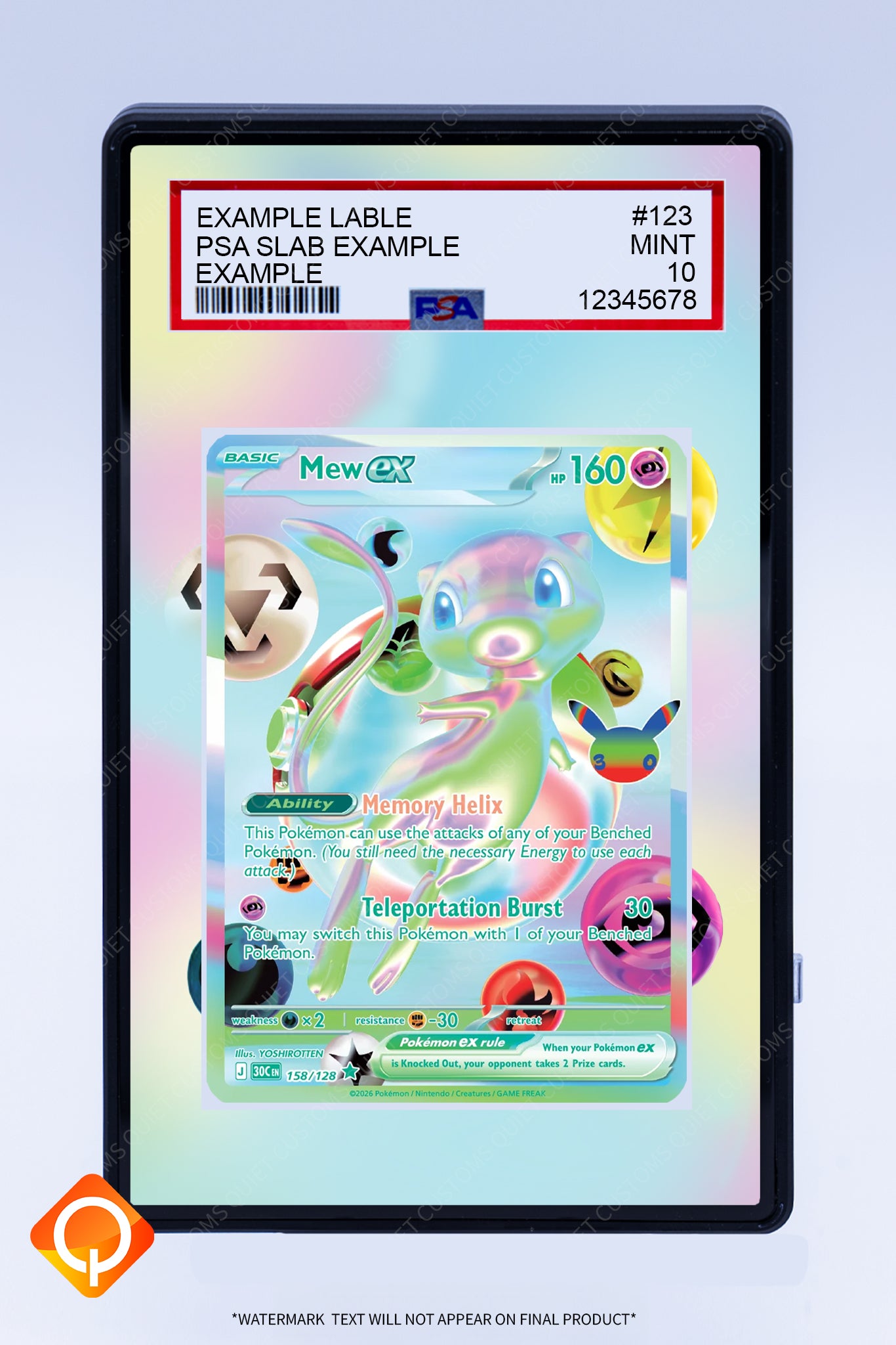 Mew EX 158 128 (Graded) Case