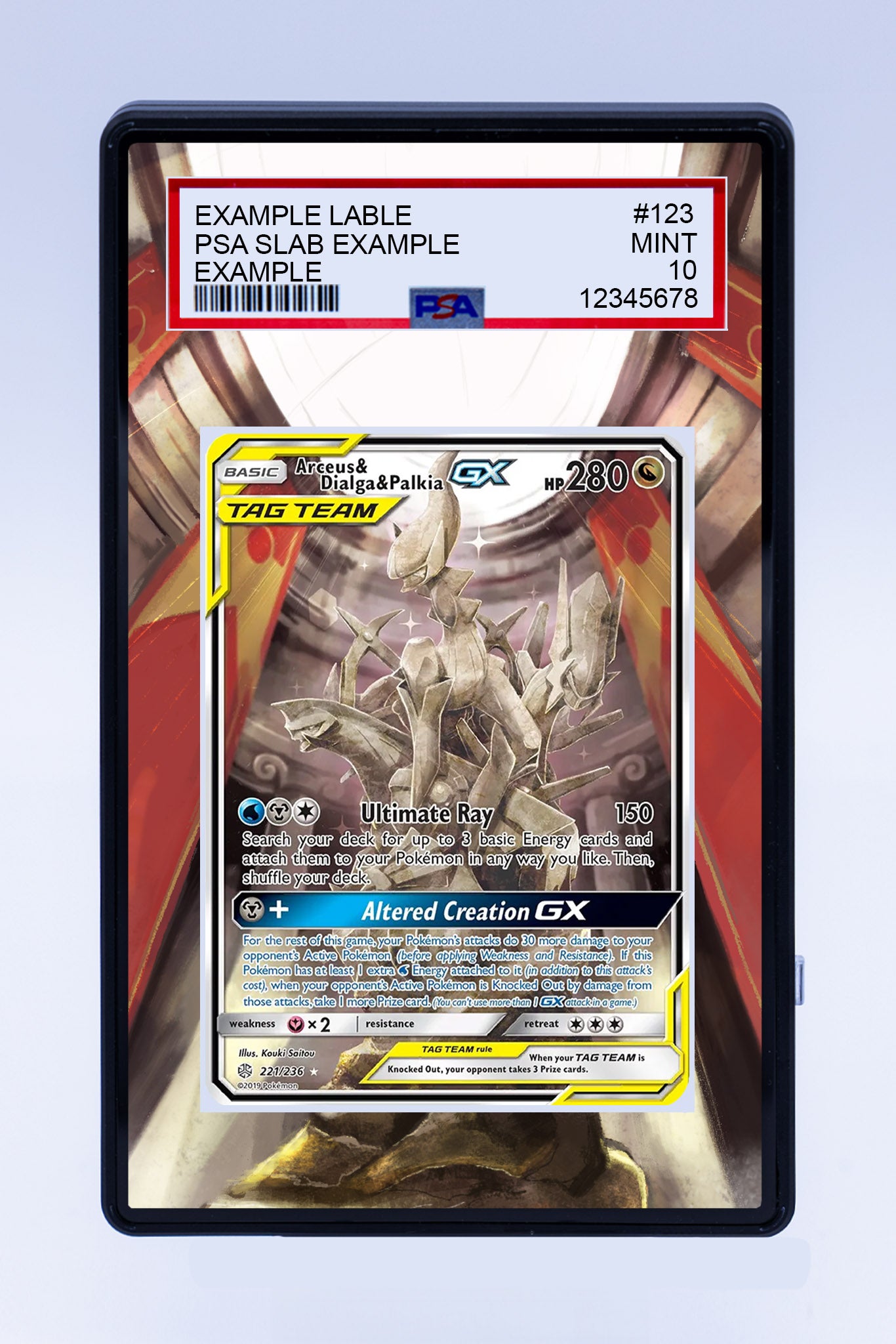 Arceus & Dialga & Palkia GX 221/236 (Graded) Case