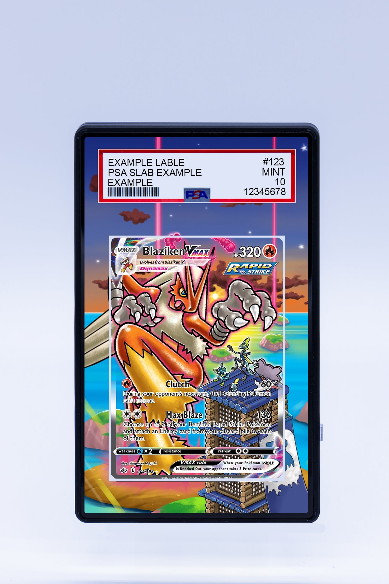 Blaziken VMAX Alt Art 201 198 (Graded) Case Blaziken VMAX Alt Art 201 198 (Graded) Case