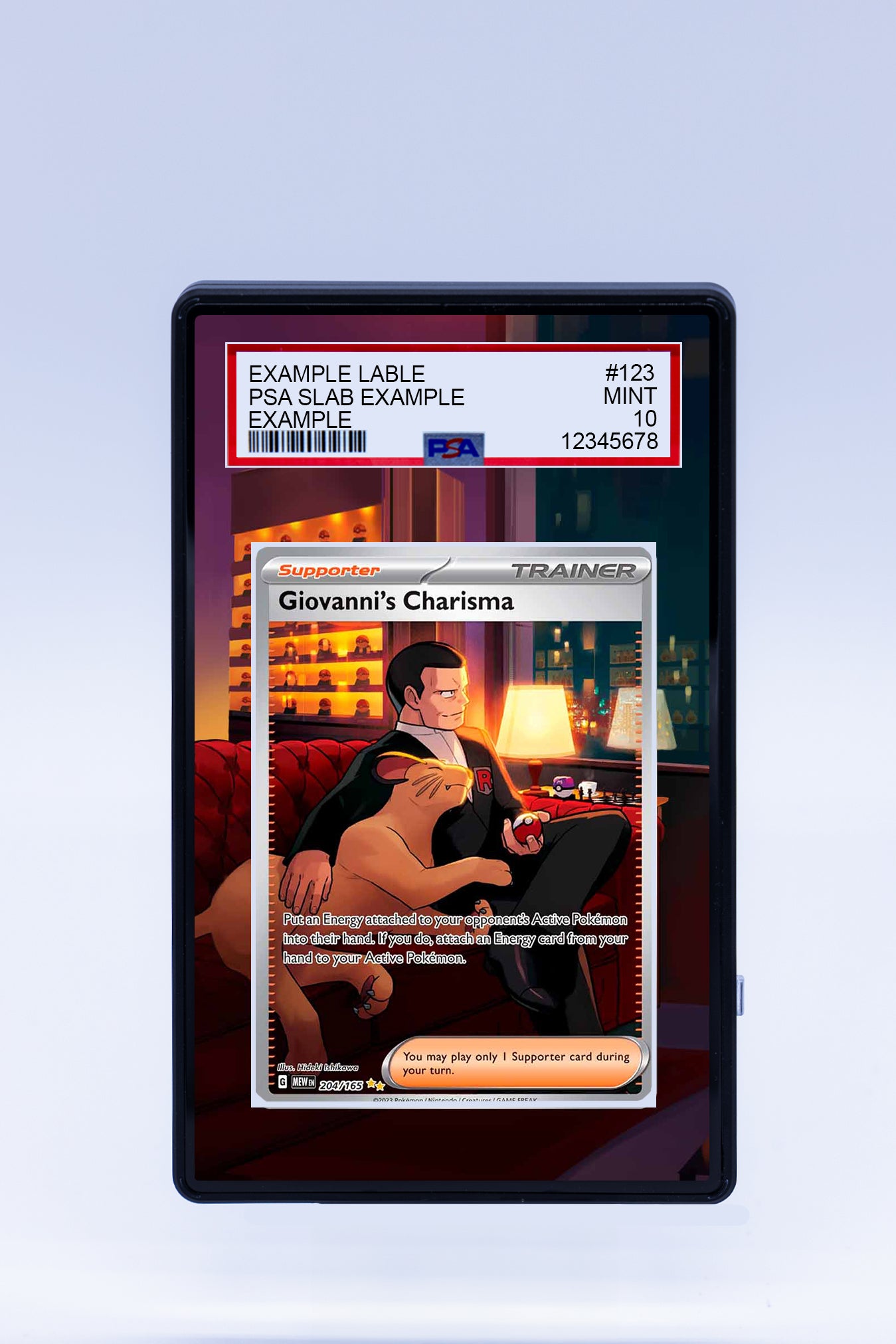 pokemon card giovanni's charisma Giovanni's Charisma 204 165 (Graded) Case