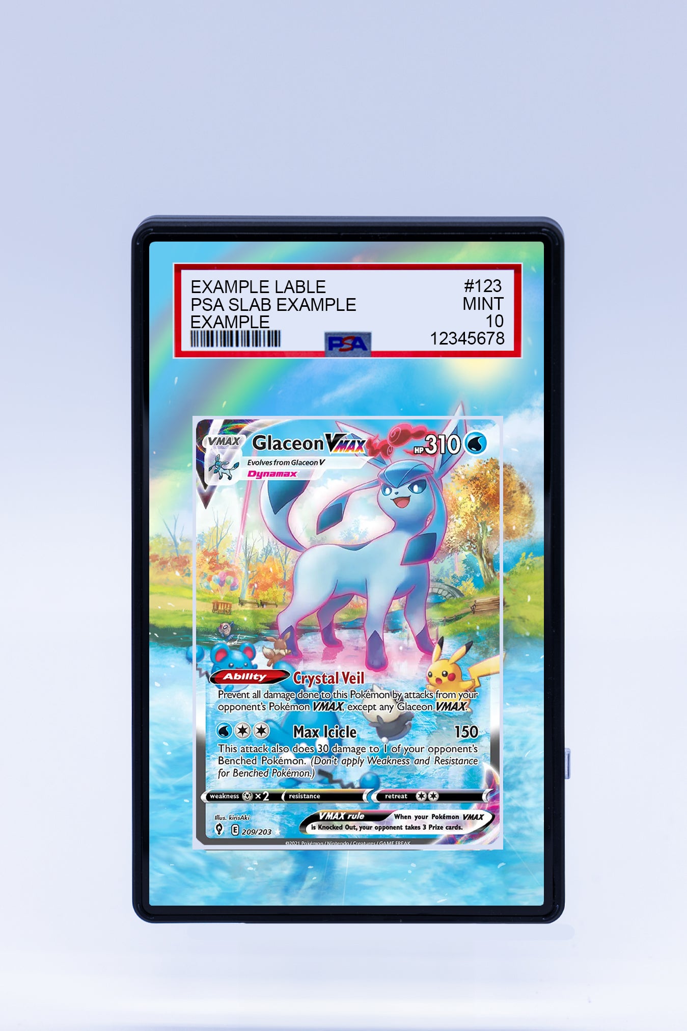glaceon vmax pokemon card Alt Art PSA CGC Beckett Featuring a striking image of the captivating character Pokemon Glaceon Vmax Full Art