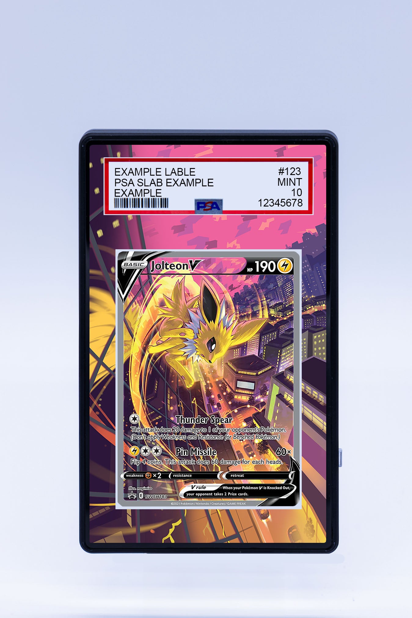 jesus pokemon card Jolteon V SWSH183 (Graded)
