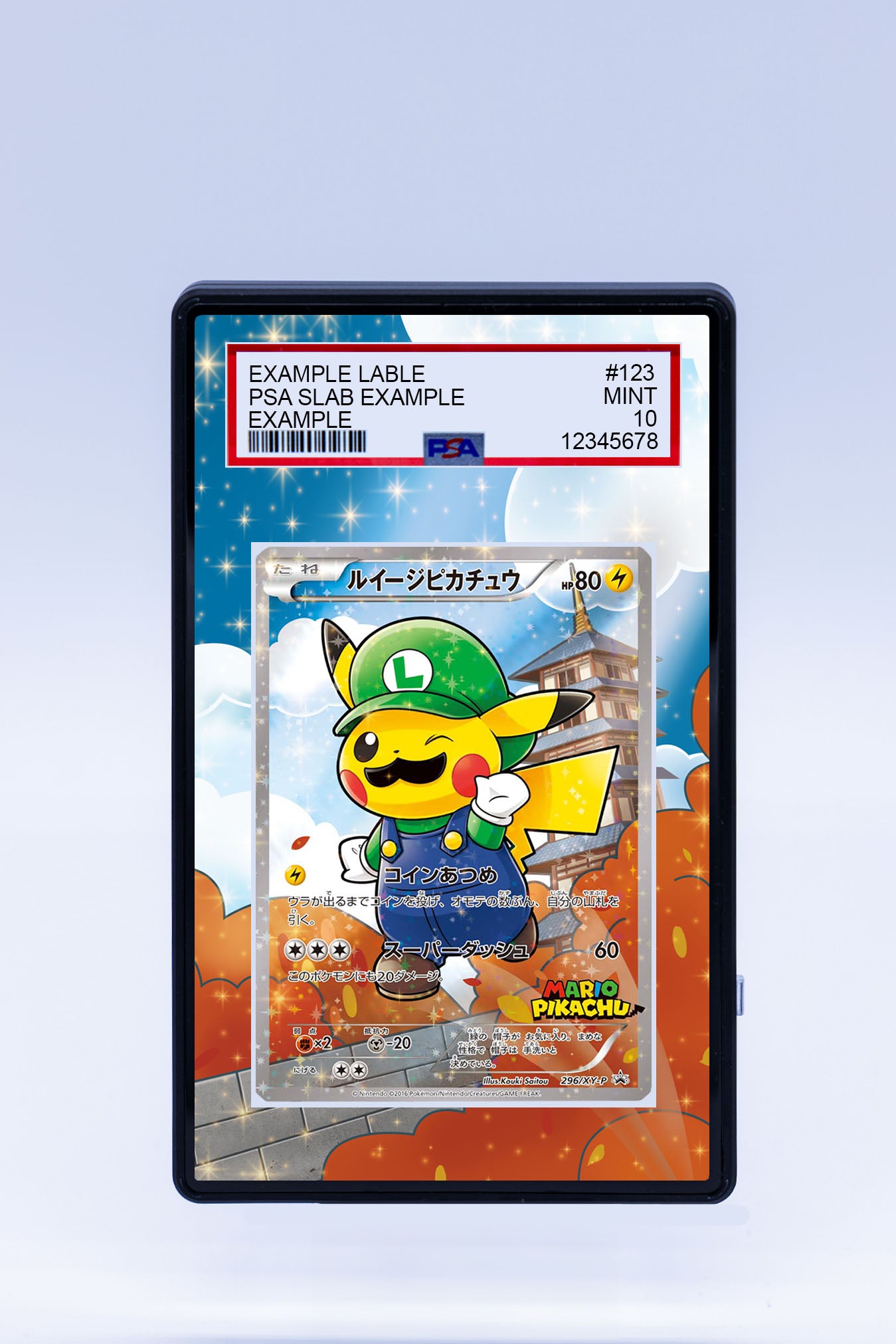 Luigi Pikachu 296 XY-P (Graded) Case Luigi Pikachu 296 XY-P (Graded) Case