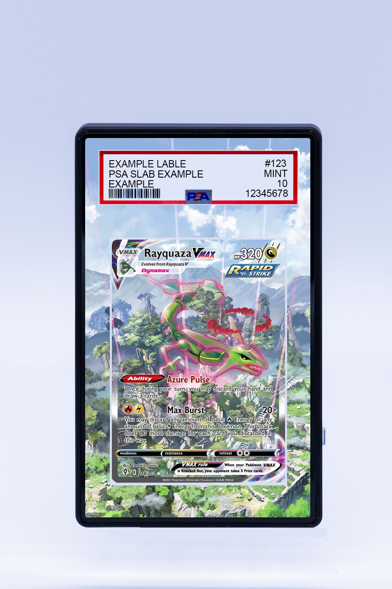 rayquaza v bccg 10 graded card slab Rayquaza VMAX 218/203 (Graded) Case