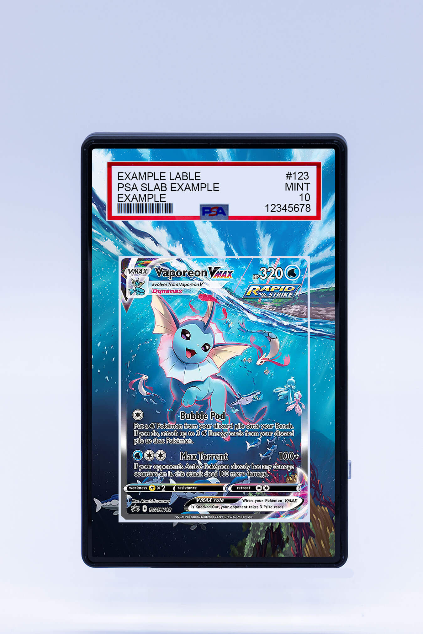 vaporeon vmax pokemon card Vaporeon VMAX SWSH182 (Graded)