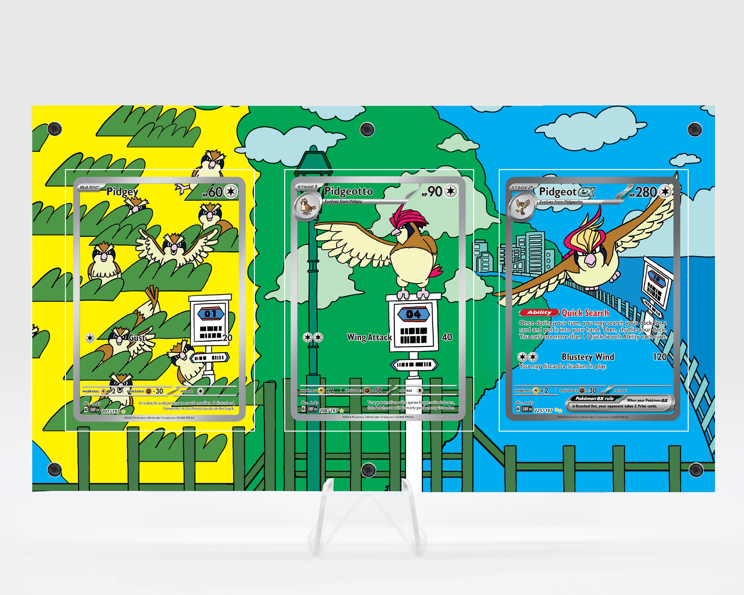 Pidgey Pidgeotto and Pidgeot | TRIPLE Art Guard Case