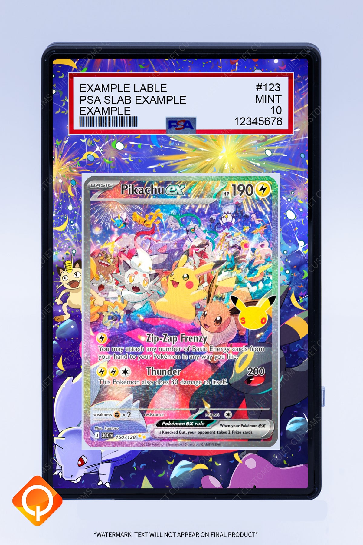 Pikachu EX 150 128 (Graded) Case