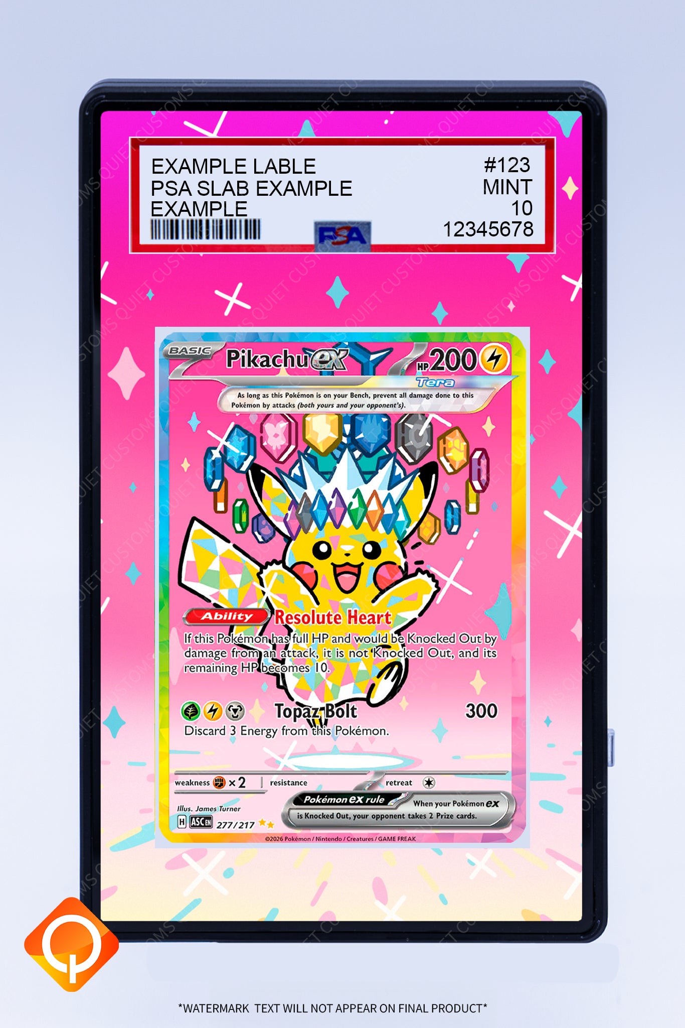 Pikachu EX 277 217 (Graded) Case