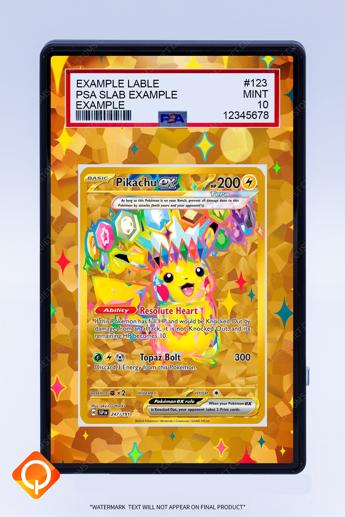 Pikachu EX 247 191 (Graded) Case