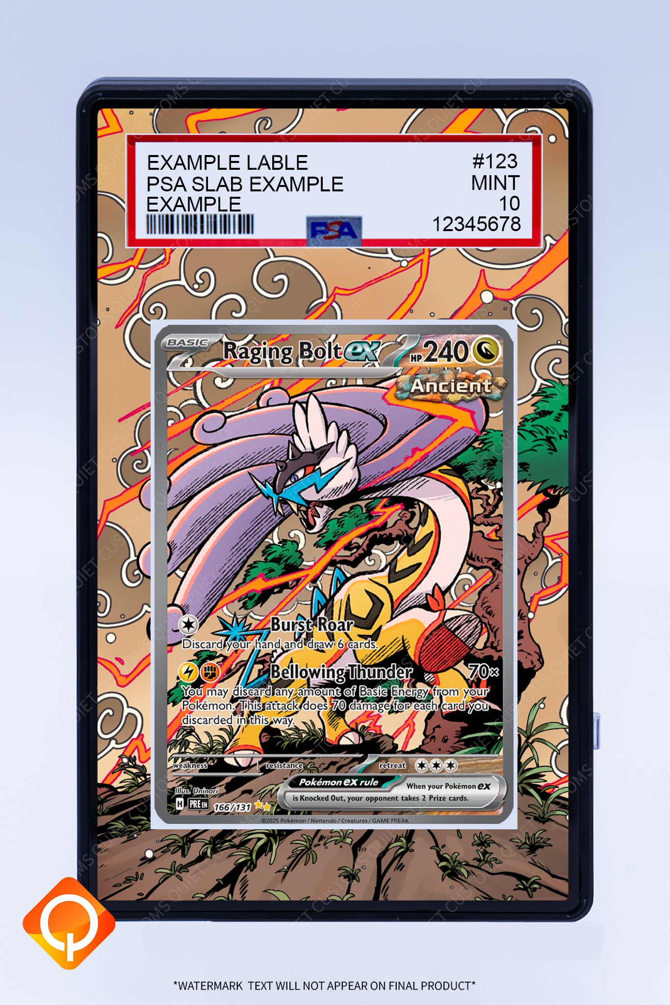 Raging Bolt EX 166 131 (Graded) Case
