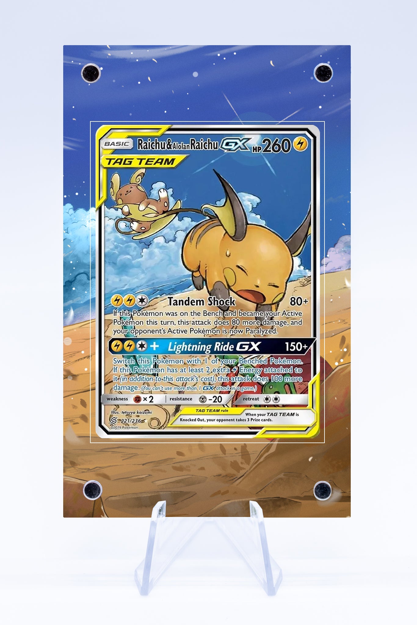 pokemon raichu ex card Raichu Tag Team GX 221 236 Case