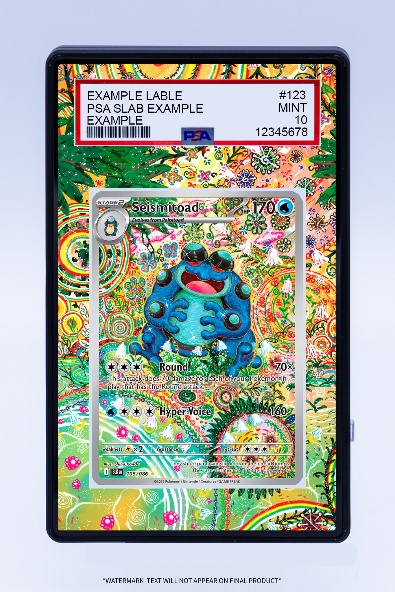 seismitoad pokemon card Seismitoad 105 086 (Graded) Case