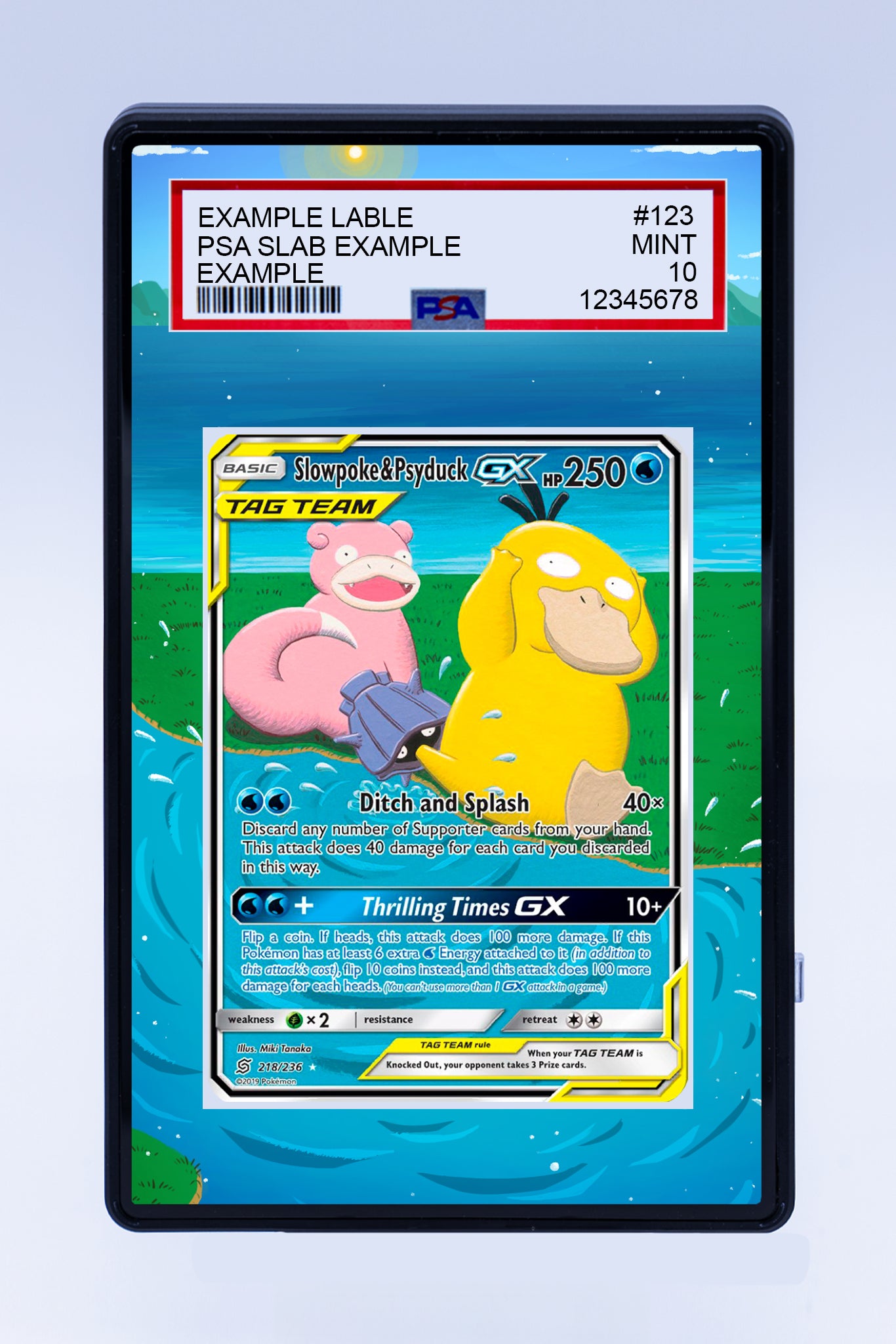 Slowpoke and Psyduck GX 219 236 PSA (Graded) Case