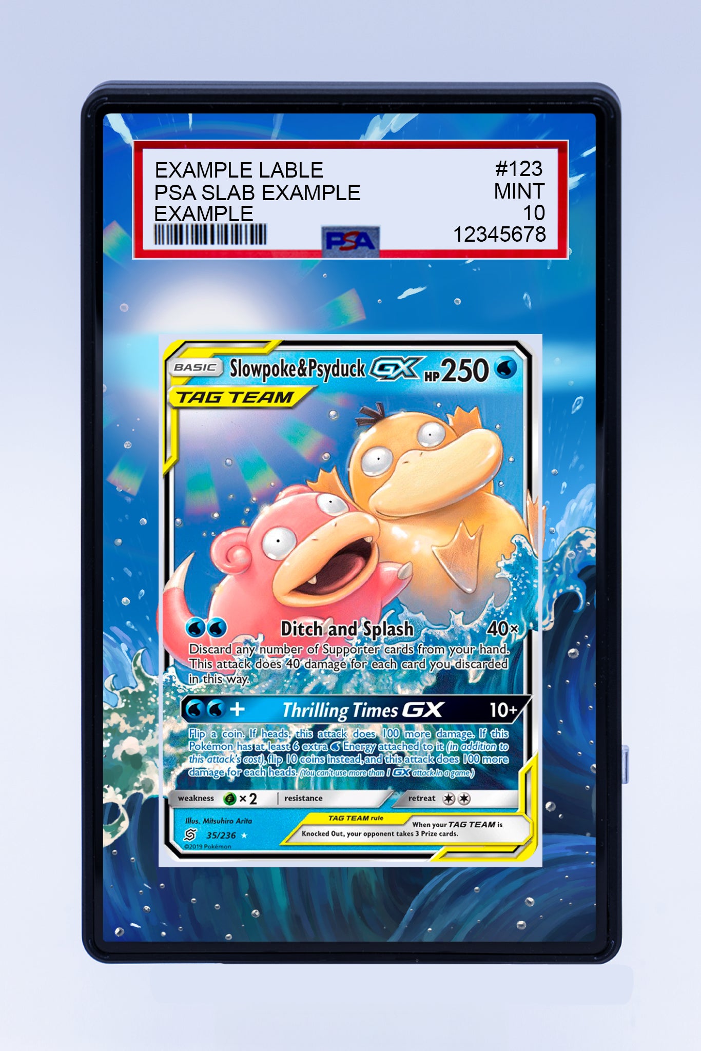 pokemon slowpoke card Slowpoke and Psyduck GX 35 236 (Graded) Case