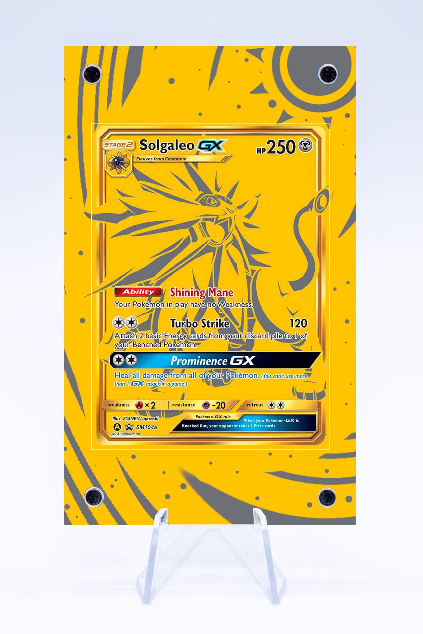 gold pokemon cards from burger king Pokemon TCG SM104a Solgaleo GX Gold Black Star Promo Card