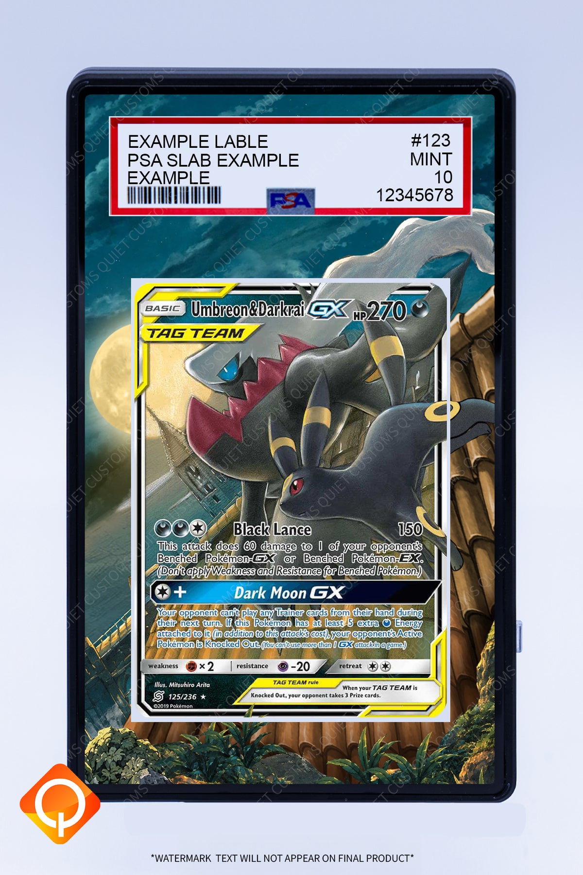 Umbreon and Darkrai GX 125 236 (Graded) Case