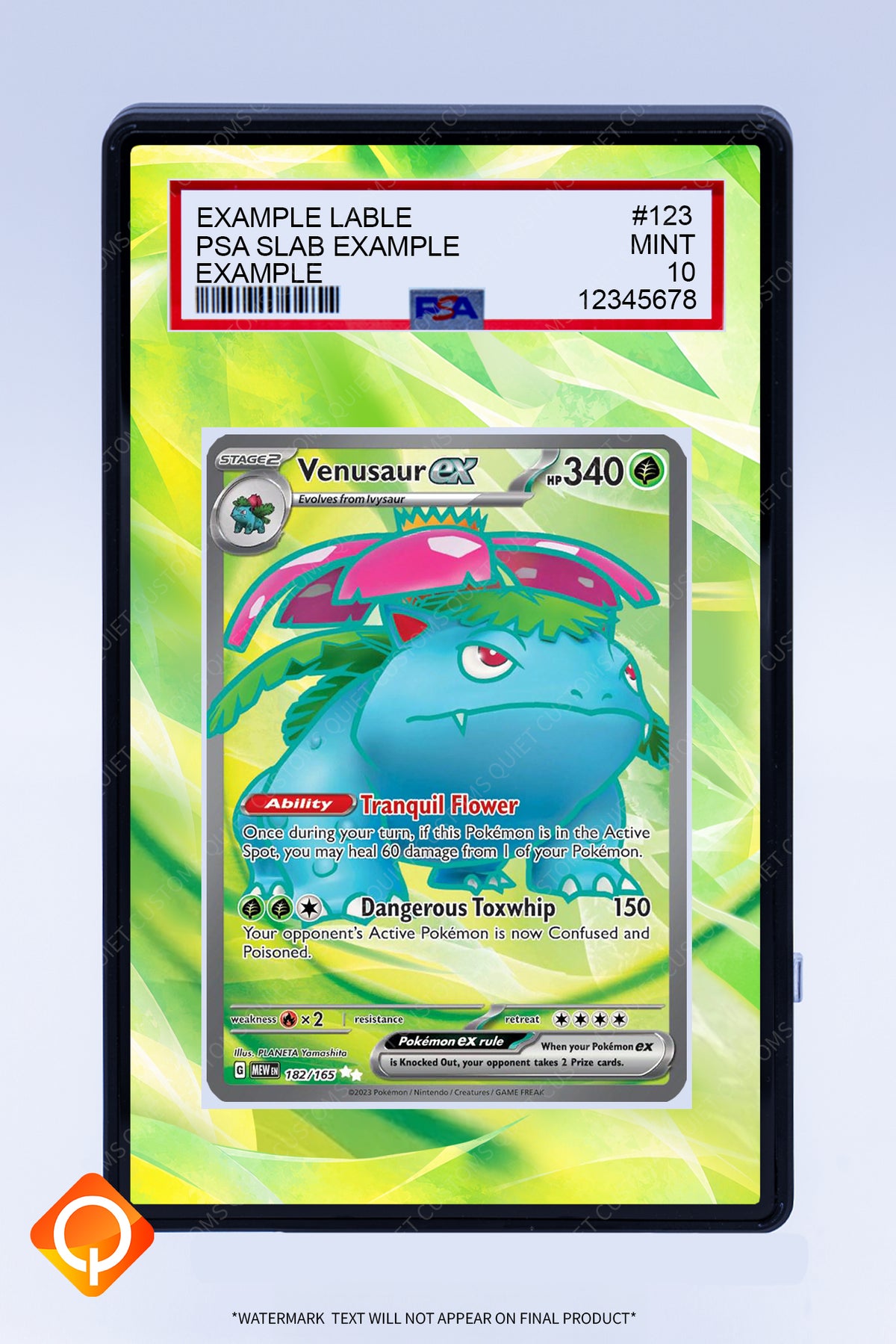 Venusaur EX 182 165 (Graded) Case