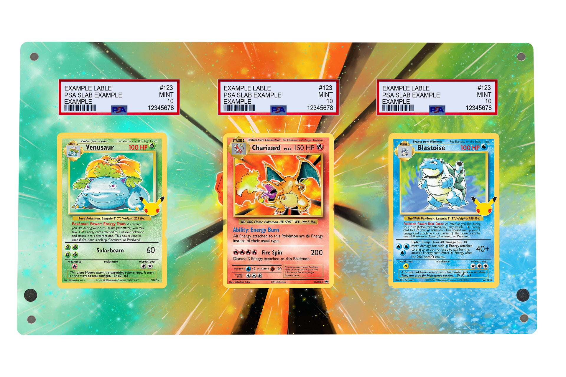 graded base set pokemon cards Charizard Blastoise Venusaur BASE SET