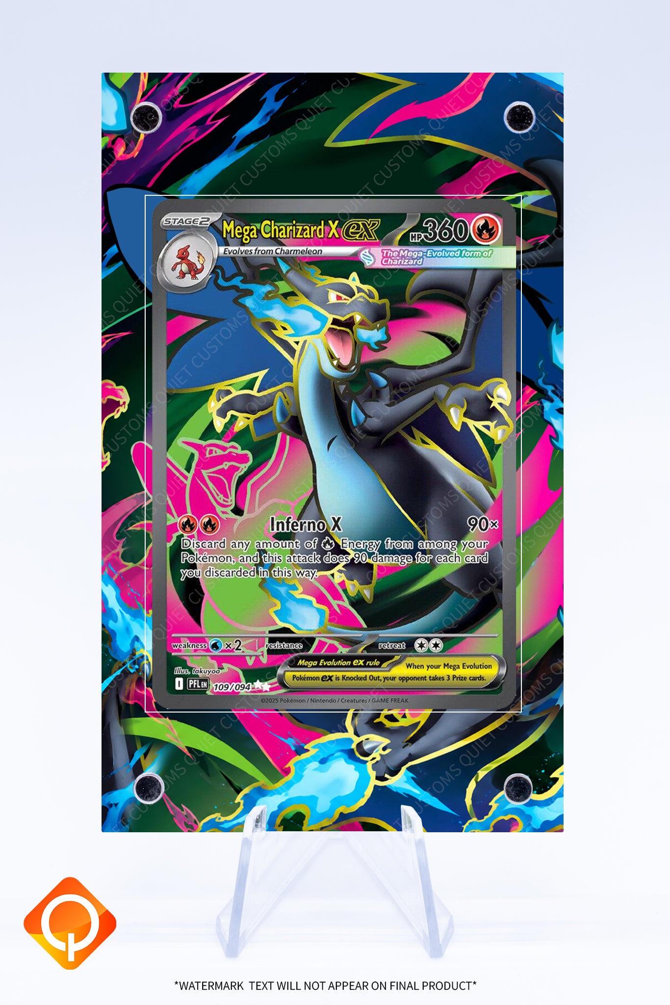 Charizard (Mega) X EX 109 094 Case | Art Guard (Ungraded)