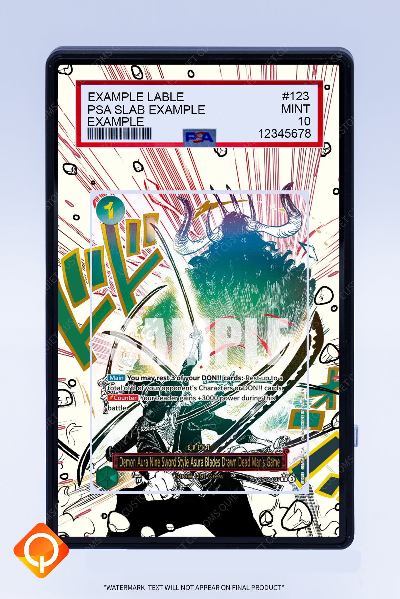 Demon Auro Nine Sword Style Asura Blades Drawn Dead Mans Game op12-037 (Graded) Case