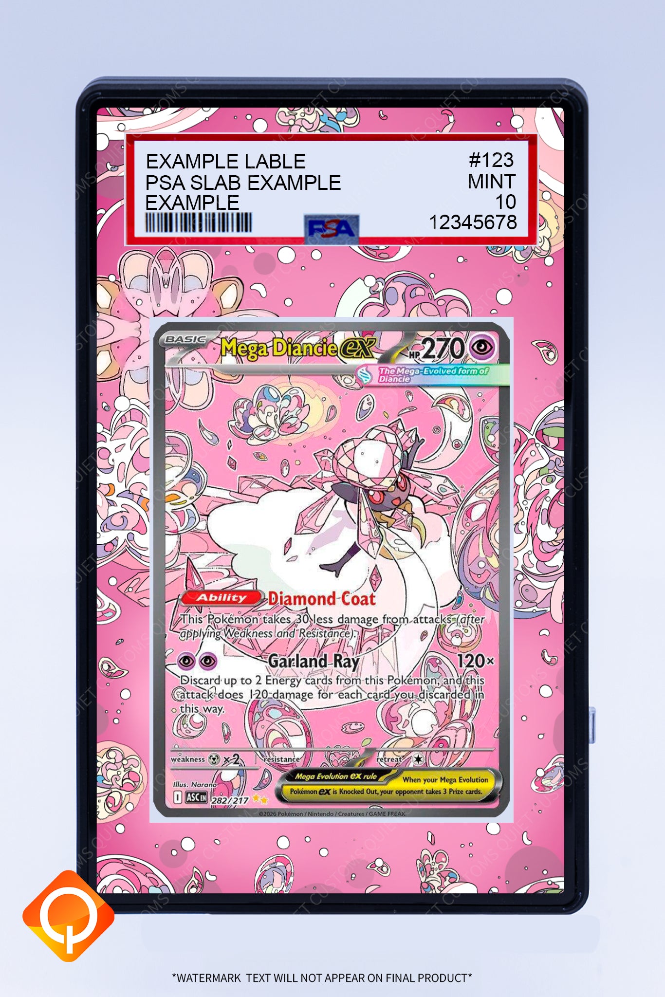 Diancie (Mega) Ex 282 217 (Graded) Case