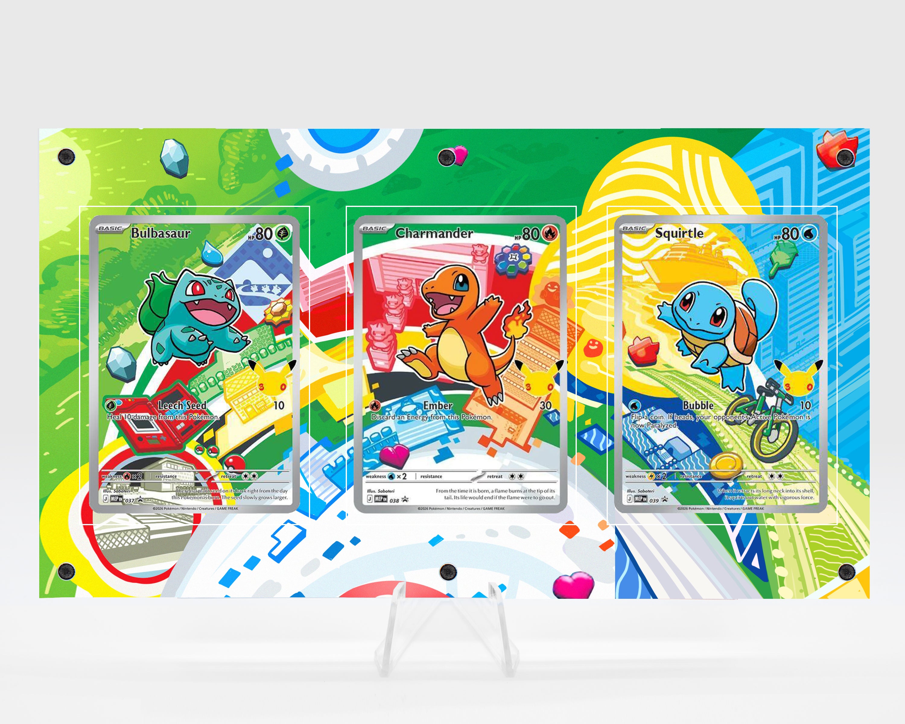 First Partners Bulbasaur Charmander Squirtle | TRIPLE Art Guard Case