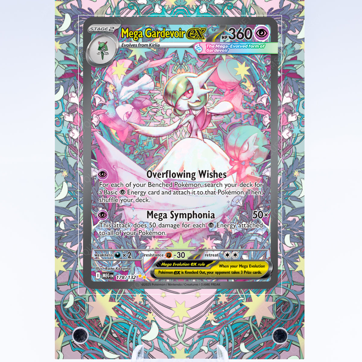 mega gardevoir ex sar/sir custom pokémon card display frame case Variant:Single Tin the-pokemon-company High quality print directly The whole 2002 and