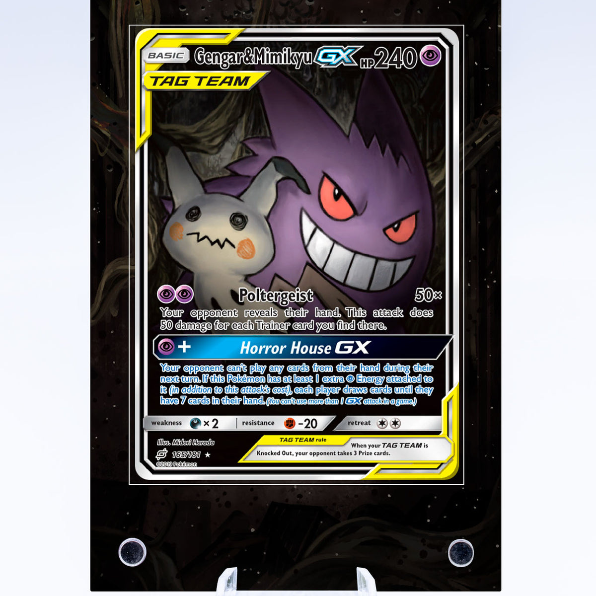 Tag Team GX Pokemon Card Gengar & Mimikyu - Japanese Pokemon Center Sleeve Mimikyu Pokemon Card Tag Team GX Pokemon Card Gengar & Mimikyu - Japanese Pokemon Center Sleeve Mimikyu Pokemon Card