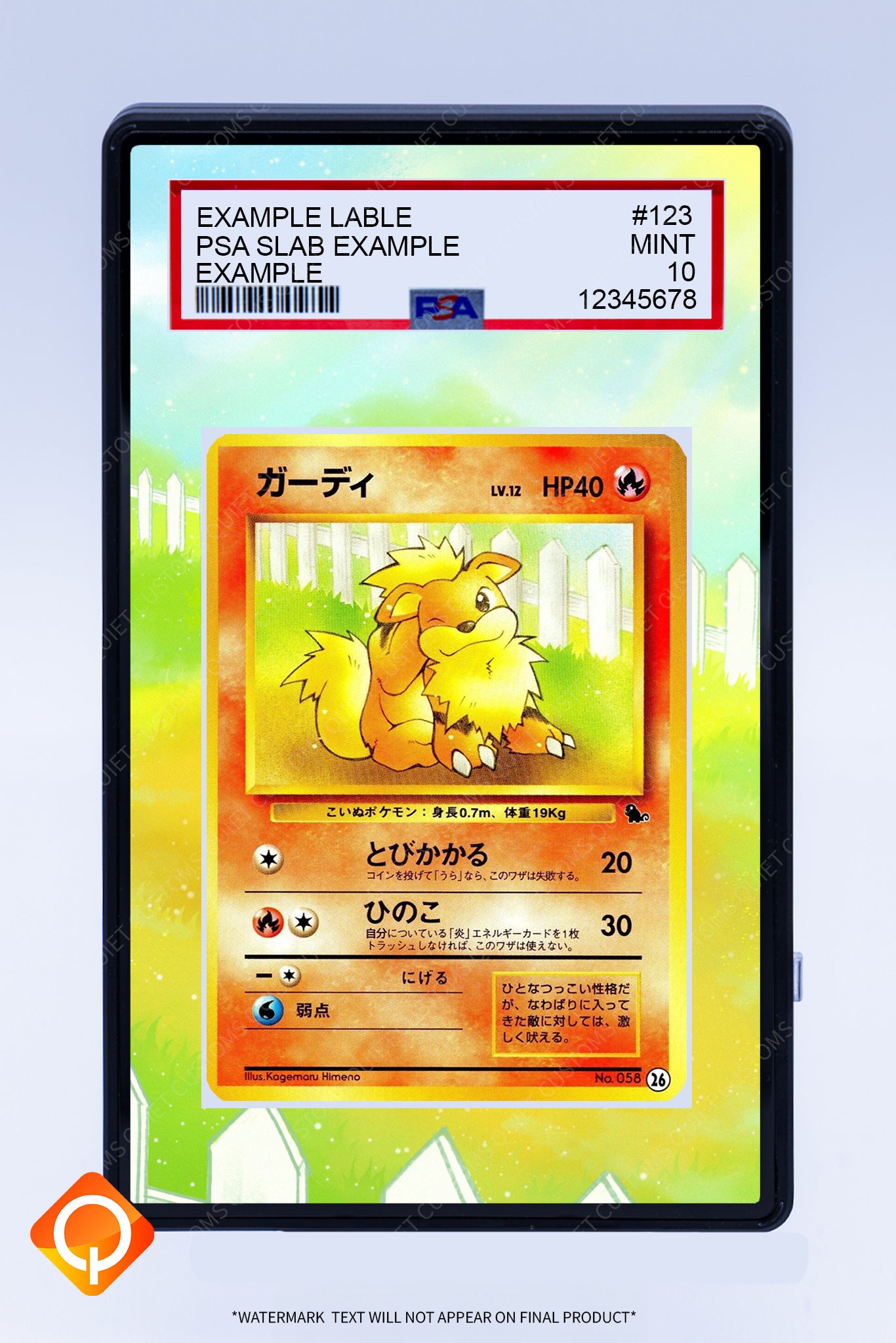 Growlith 058 (Graded) Case