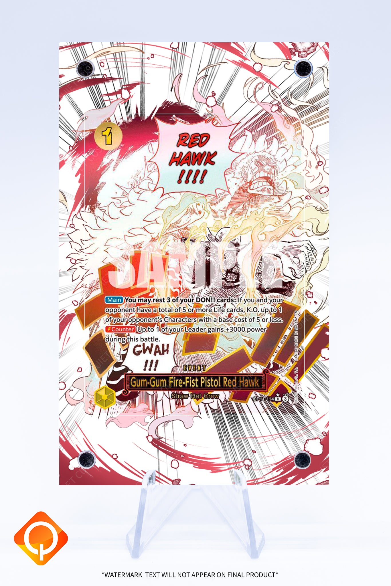 Gum-Gum Fire-Fist Pistol Red Hawk OP11-114 | ONE PIECE | Art Guard (Ungraded)