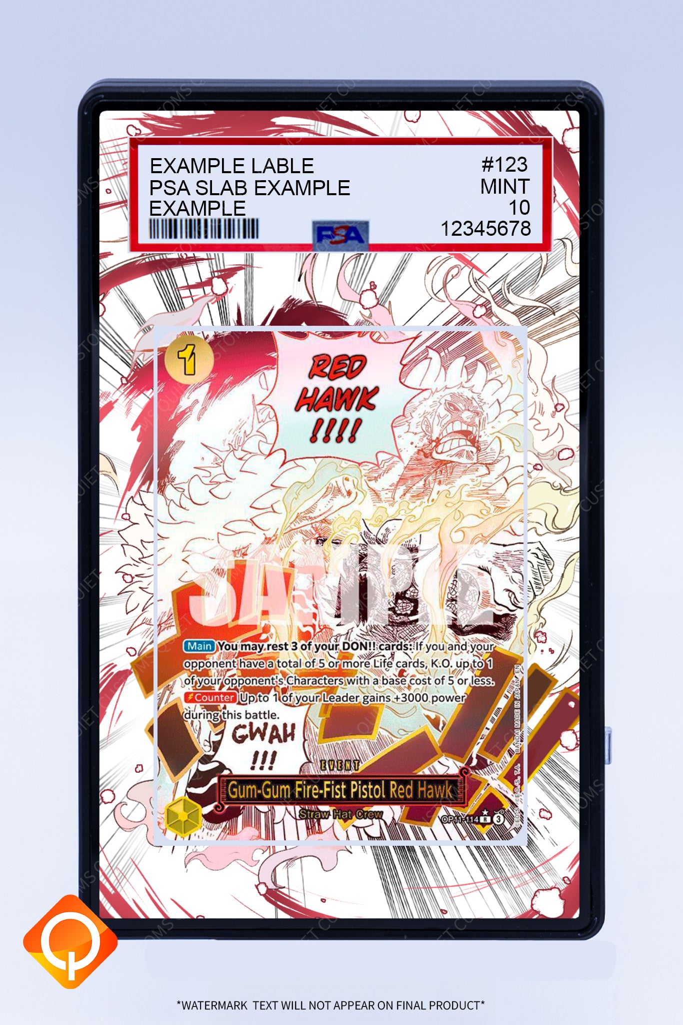 Gum-Gum Fire-Fist Pistol Red Hawk OP11-114 (Graded) Case