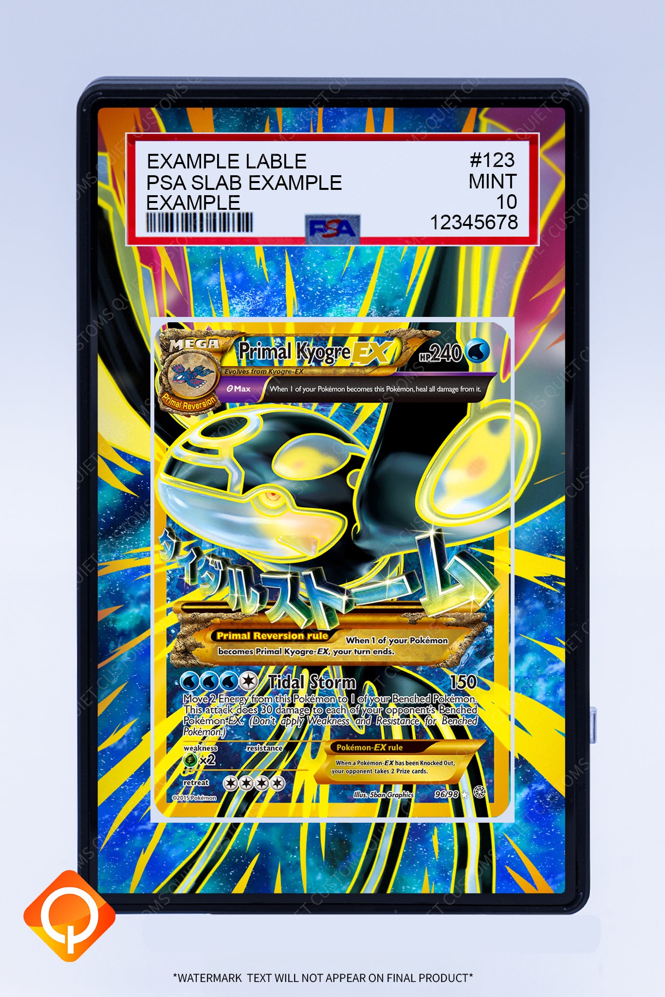 Kyogre EX (Primal) 96 98 Case (Graded) Case