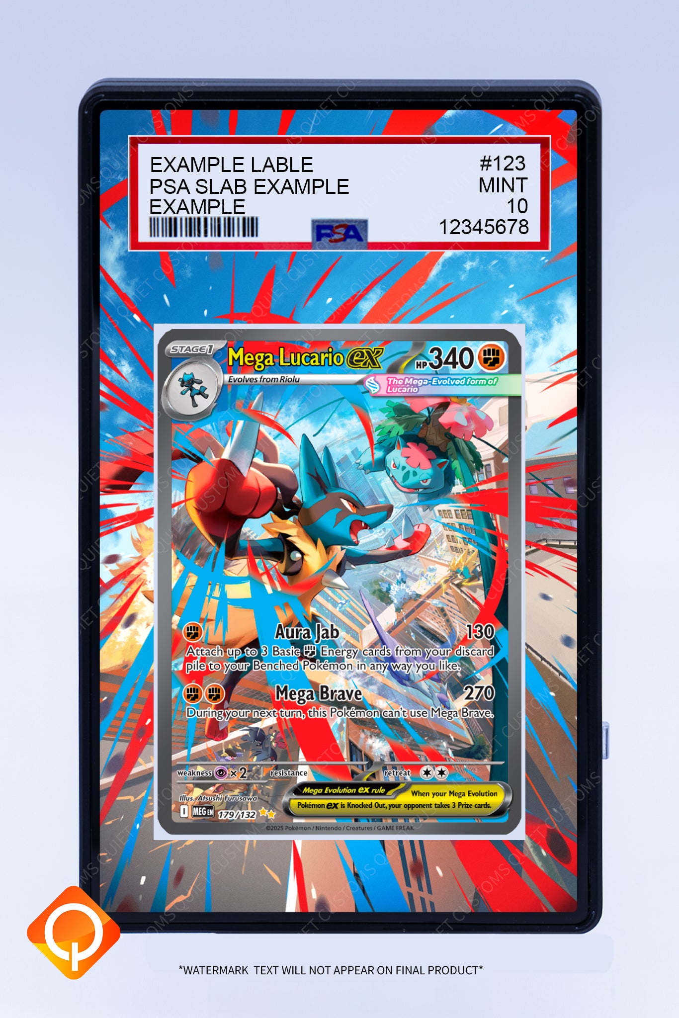 Lucario EX Mega 179 132 PSA(Graded) Case