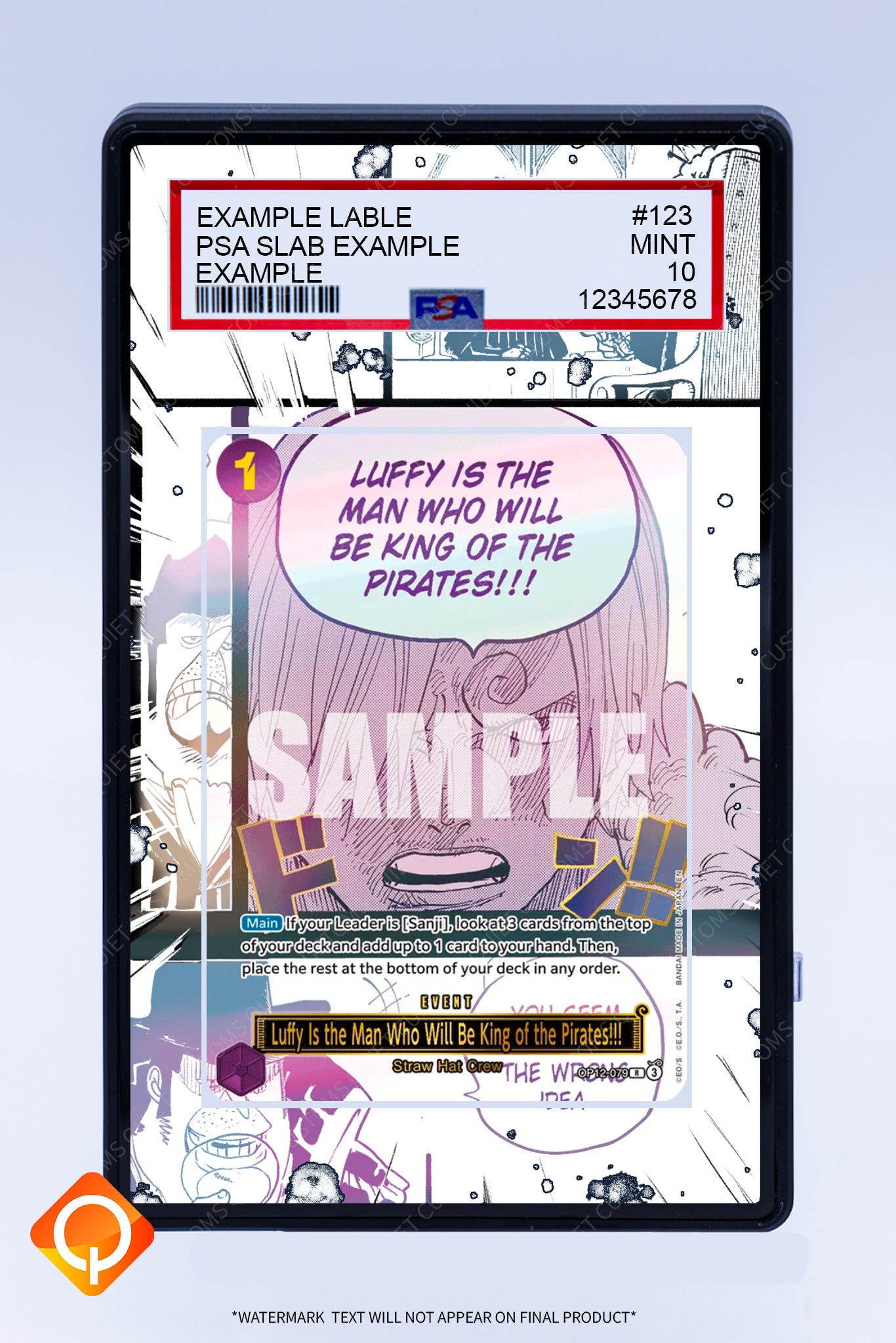 Luffy is the man who will become king of the pirates OP12-079 (Graded) Case
